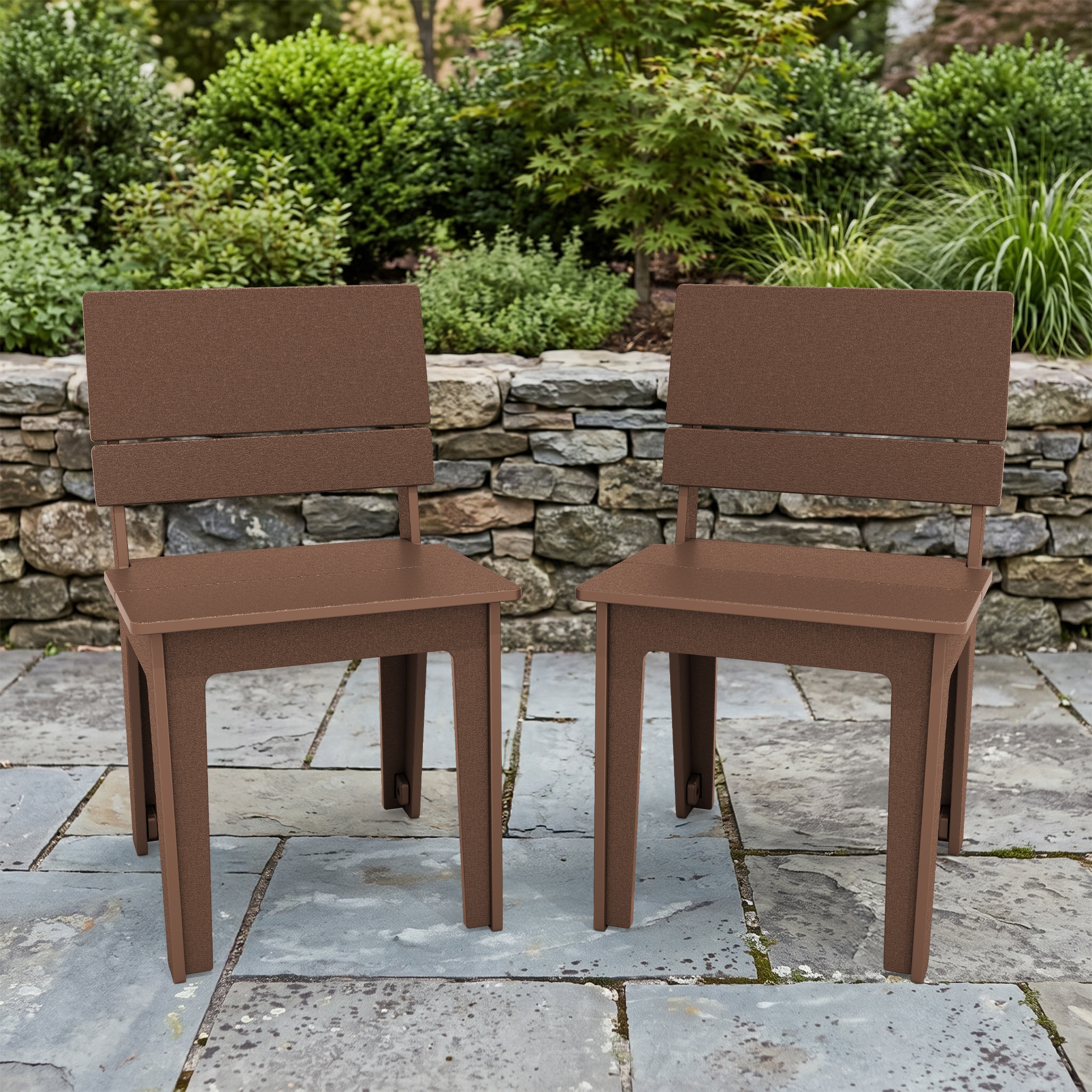 JEAREY - 2-Piece Outdoor Patio Dining Chair Set Modern Design for Deck Garden and Patio Set of 2 ...