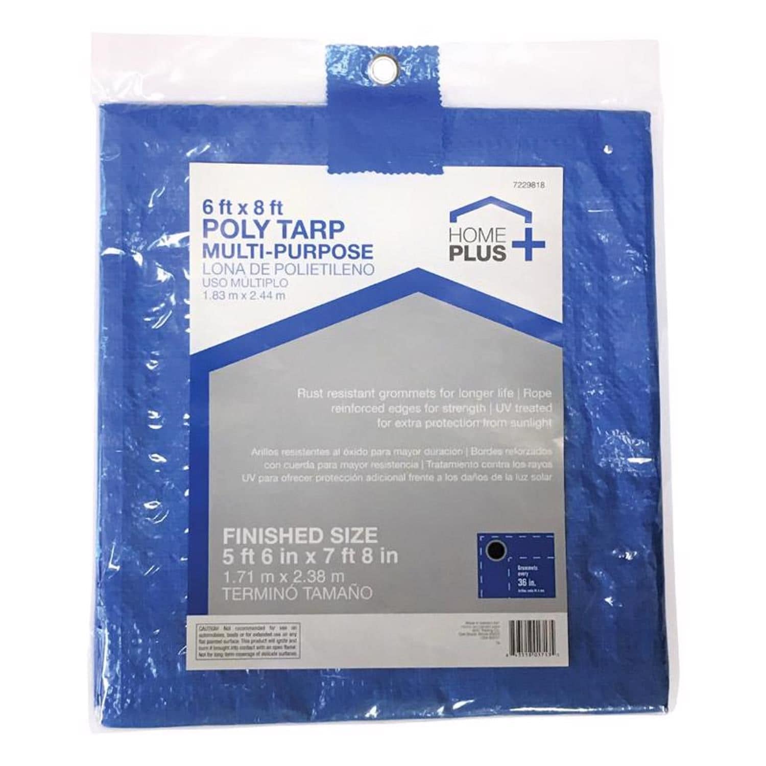 Home Plus  6 ft x 8 ft Light Duty Polyethylene Tarp Blue