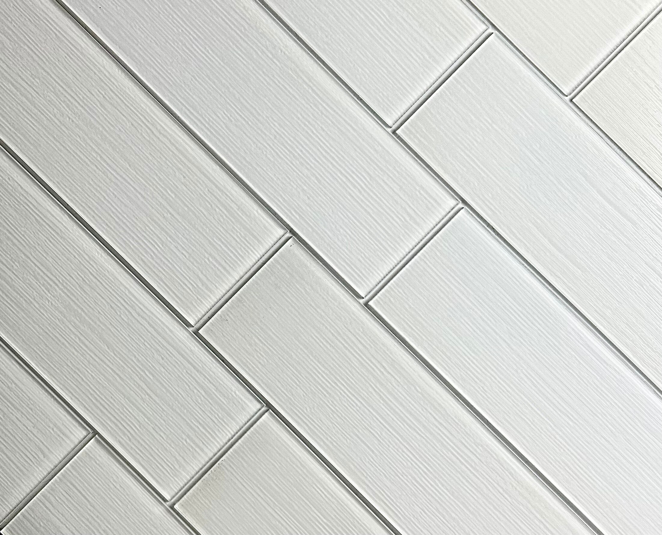 Abolos After The Rain 60-Pack Snow White/Glossy 3-in x 16-in Glossy Glass Marble Look Wall Tile
