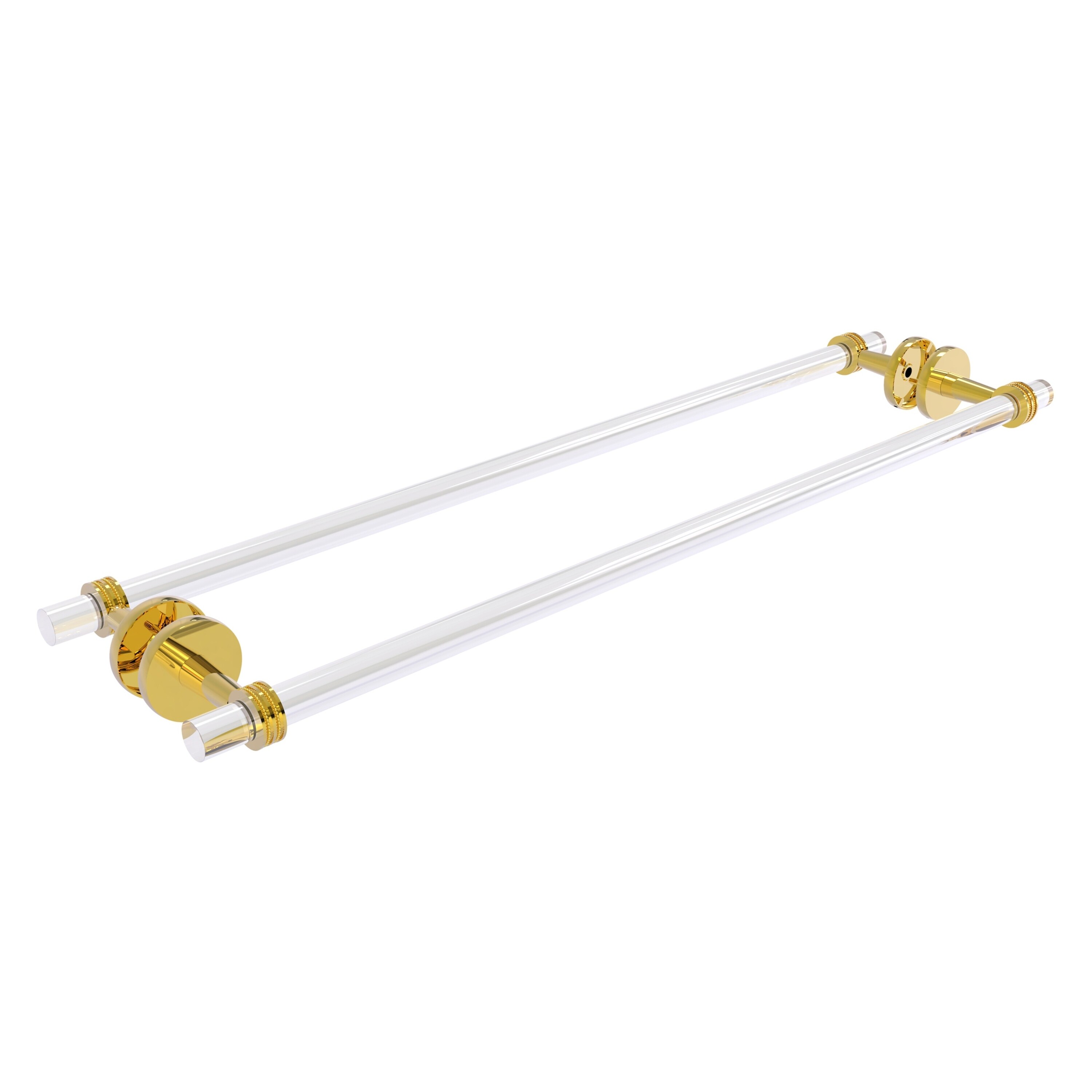 Allied Brass CV-41D-BB-30-PB Clearview 30-in double Polished Brass Wall mount Double Towel Bar