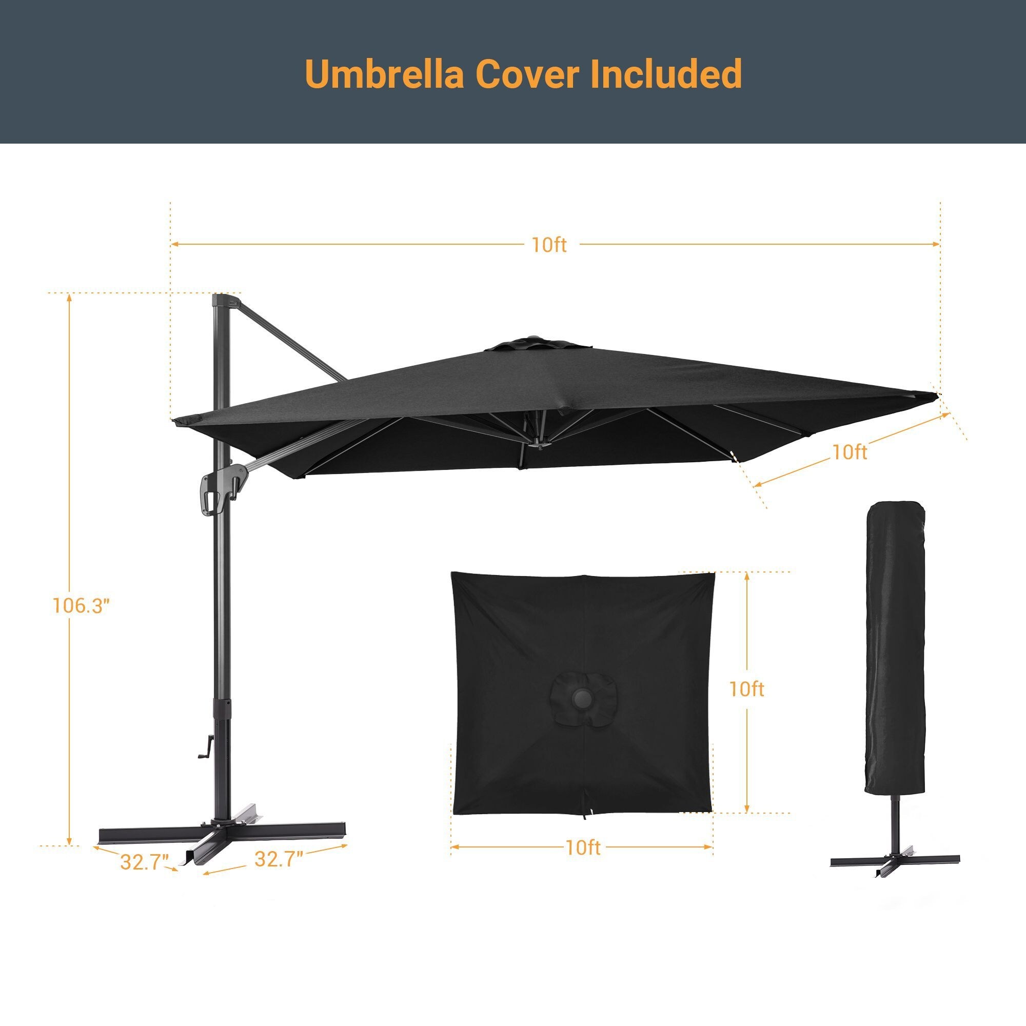 Sonkuki SD-NB33-BK Umbrellas-2 - View #2