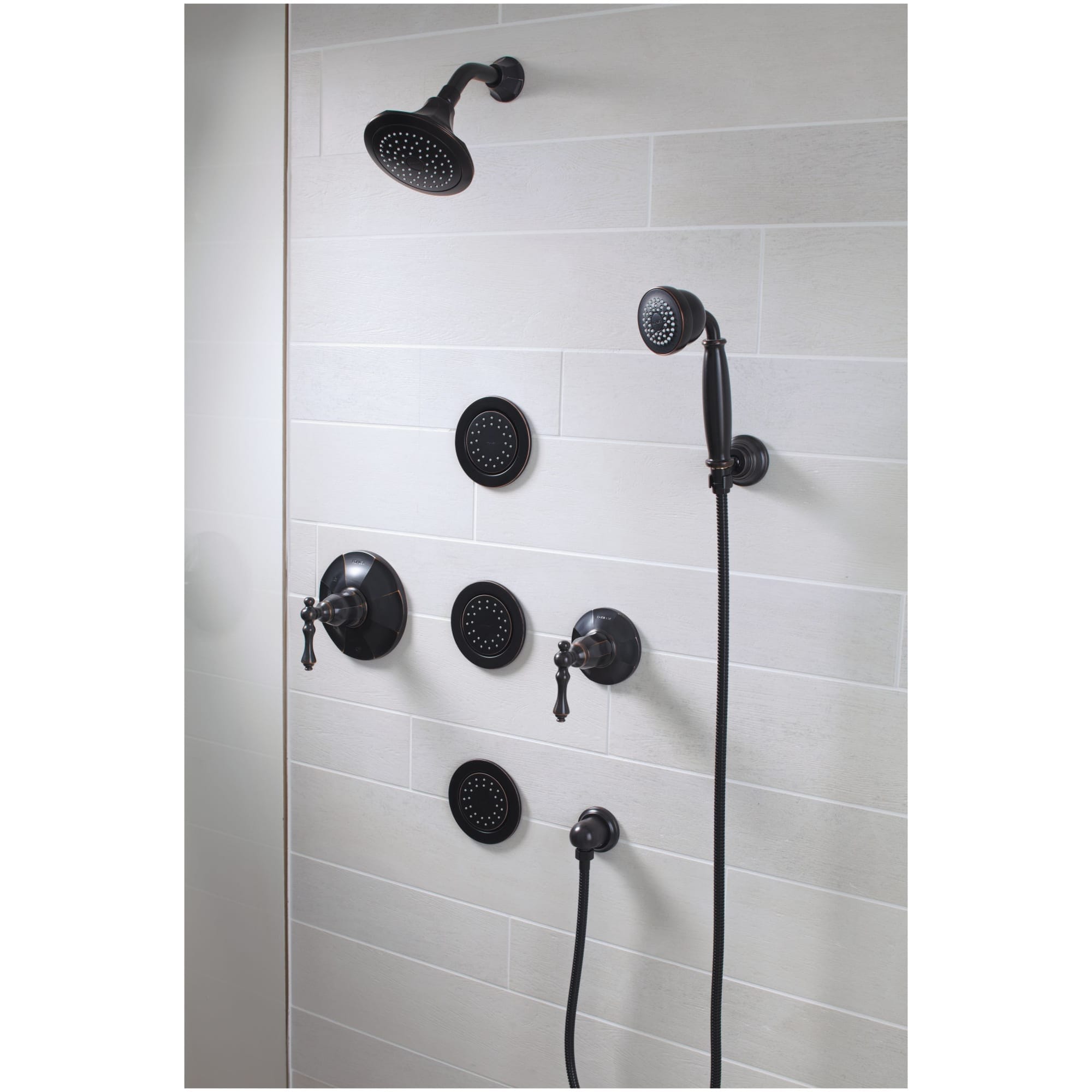 Kohler Bancroft Oil Rubbed Bronze 35 In Shower Hand Shower Holder In The Bathroom And Shower 1815