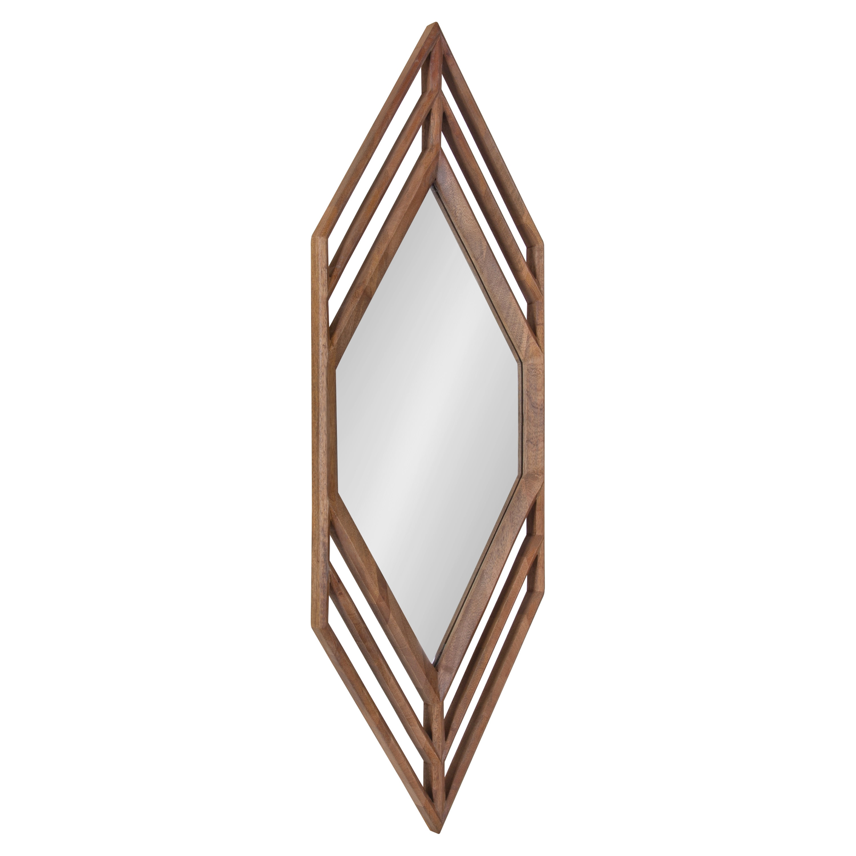 Kate and Laurel 219221 Vayga 14.0-Inches W x 42.0-Inches H Hexagon Natural Framed Wall Mirror
