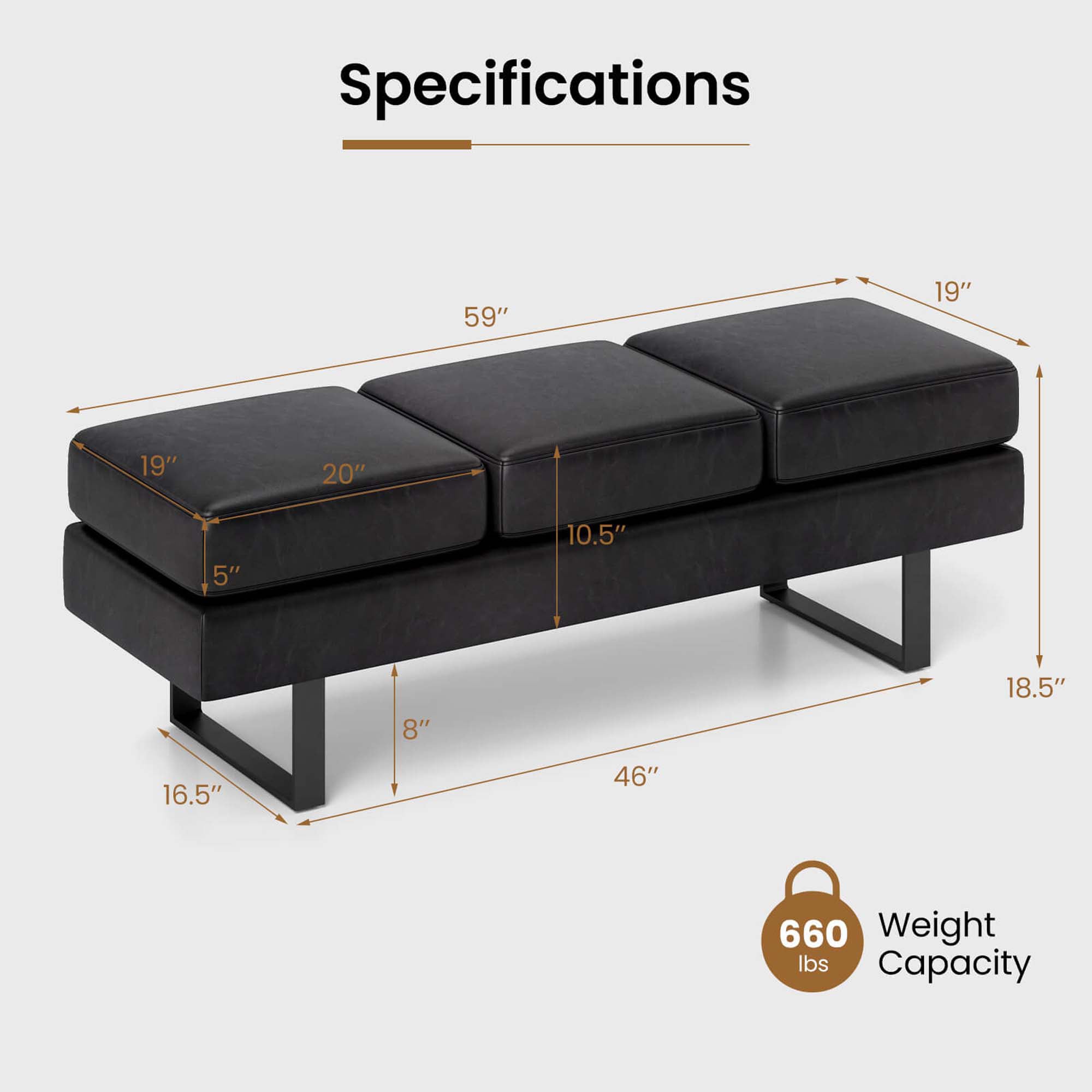 Costway HCST04940 bench - View #2