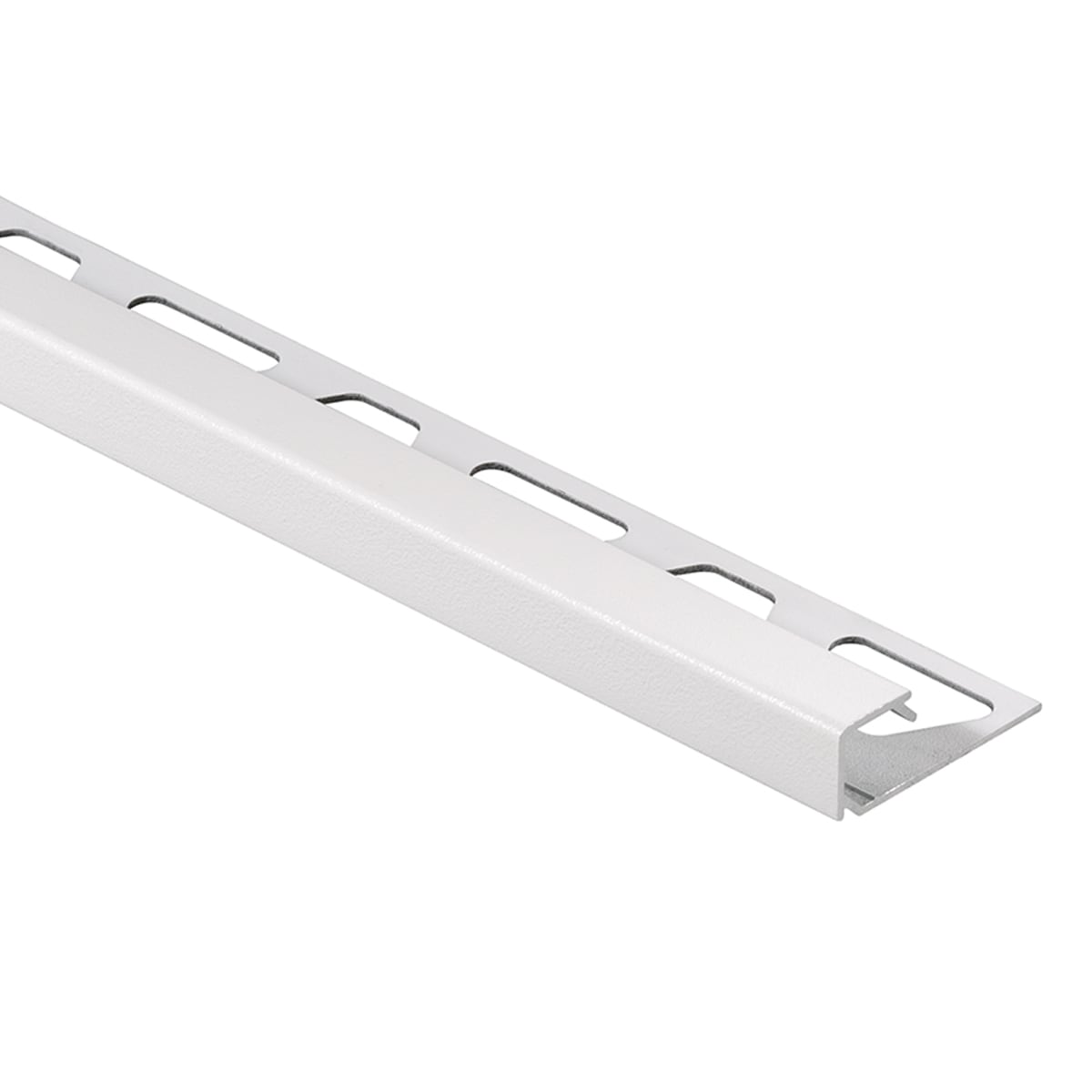 Schluter Systems Q60MBW Quadec 0.25-in W x 98.5-in L Matte white textured color-coated aluminum Aluminum Square edge Tile Edge Trim