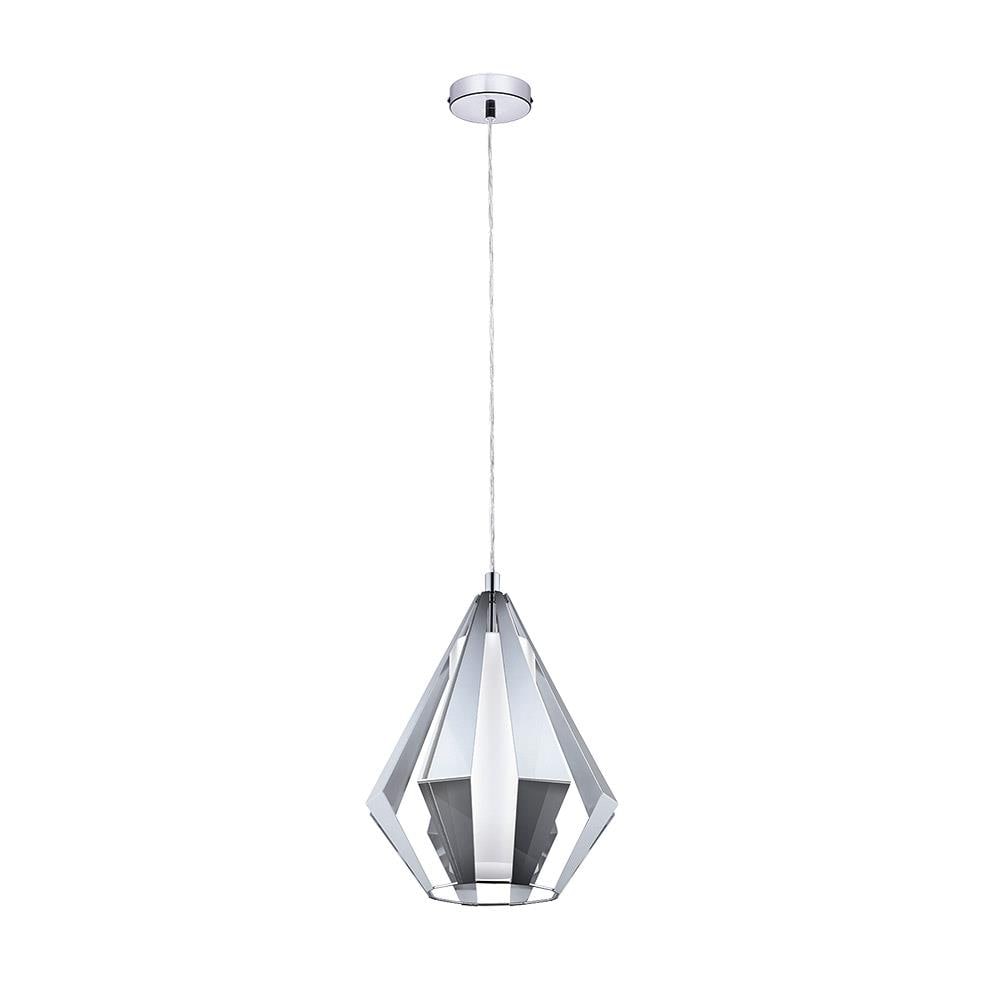 EGLO Taroca Chrome Modern/Contemporary White Glass Geometric Hanging ...