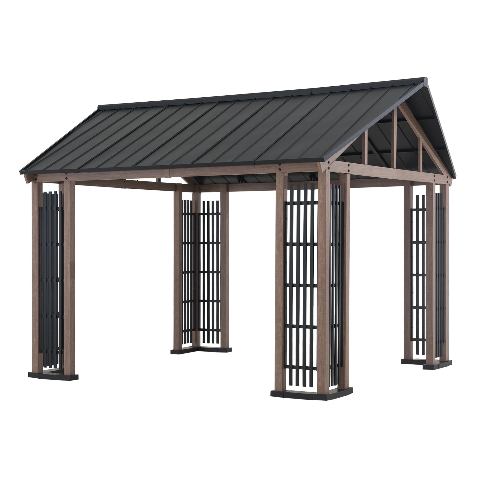 SUMMERCOVE 13-ft x 11-ft Black Rectangle Hardtop Steel Roof #A102017700