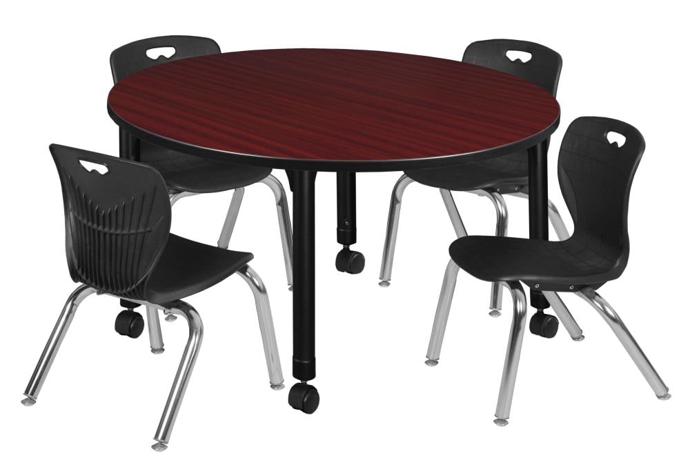 Regency TB48RNDMHAPCBK45BK Classroom Tables Brown 4-Person Training Table (48-in W x 34-in H)