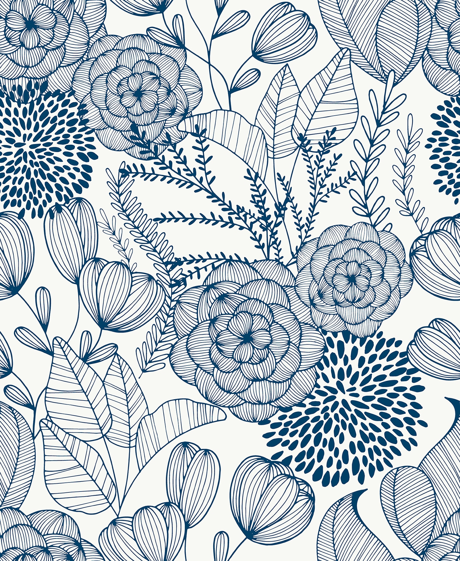 TREND 7 Navy Blue Wallpapers With Floralforest Prints  Dekornikcom  Wallstickers And Wallpapers Online Store
