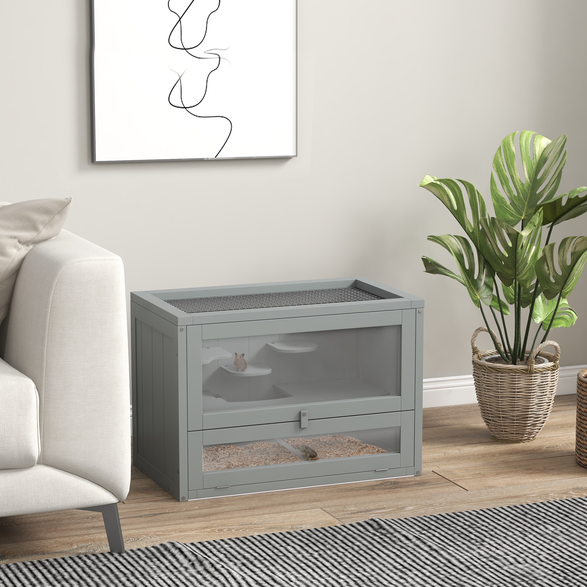 PawHut D51-024V00GY Dog-Houses - View #2