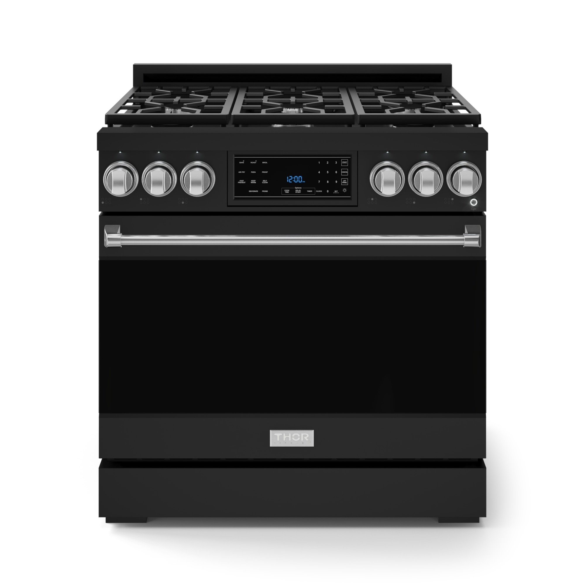 Thor Kitchen RSG36BLP-SS Gordon Ramsay 36-in 6 burners 6-cu ft Air Fry Convection Oven Freestanding Liquid Propane Gas Range ( Matte Black )