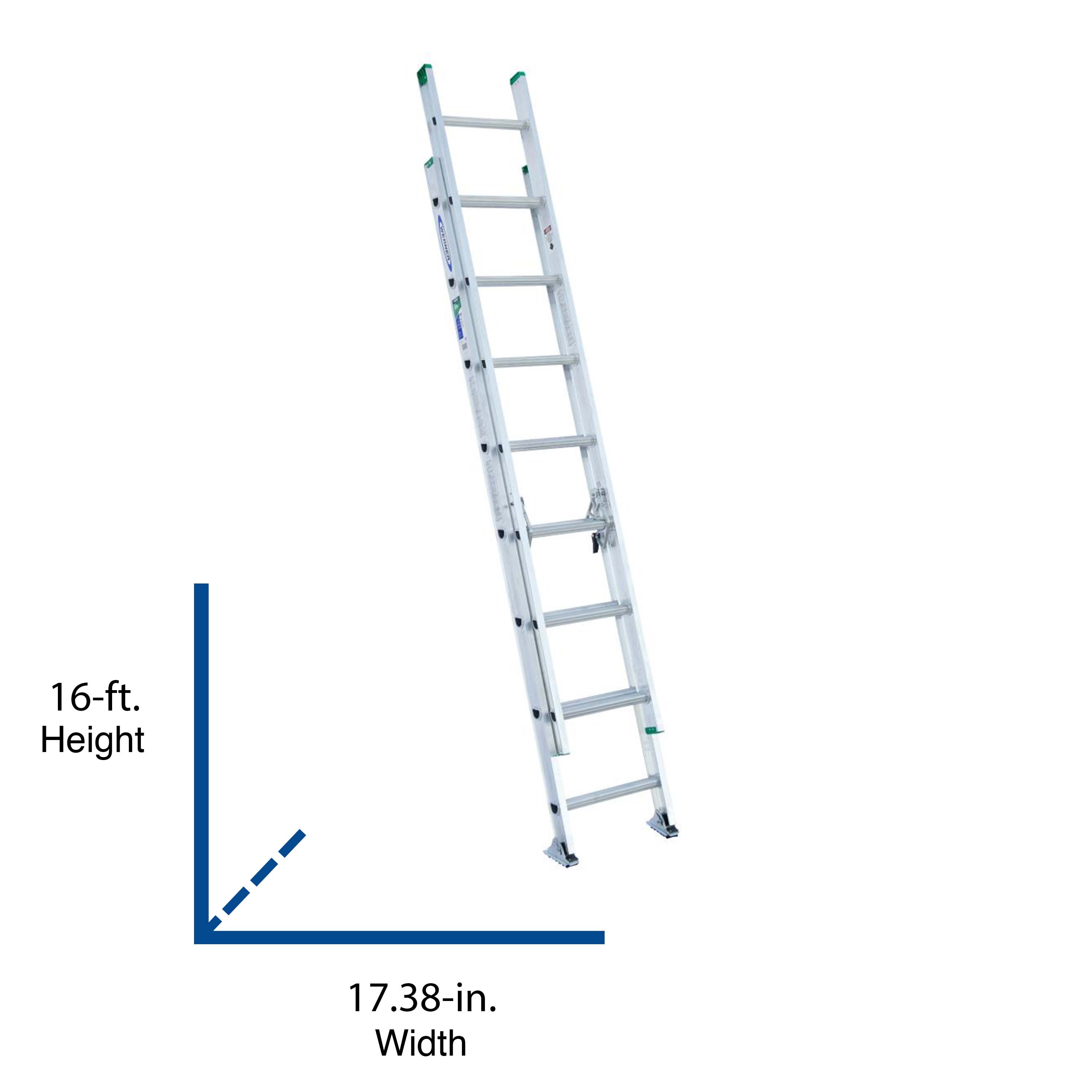 Werner D1200-2 16-ft Aluminum Type 2-225-lb Load Capacity Extension Ladder  in the Extension Ladders department at