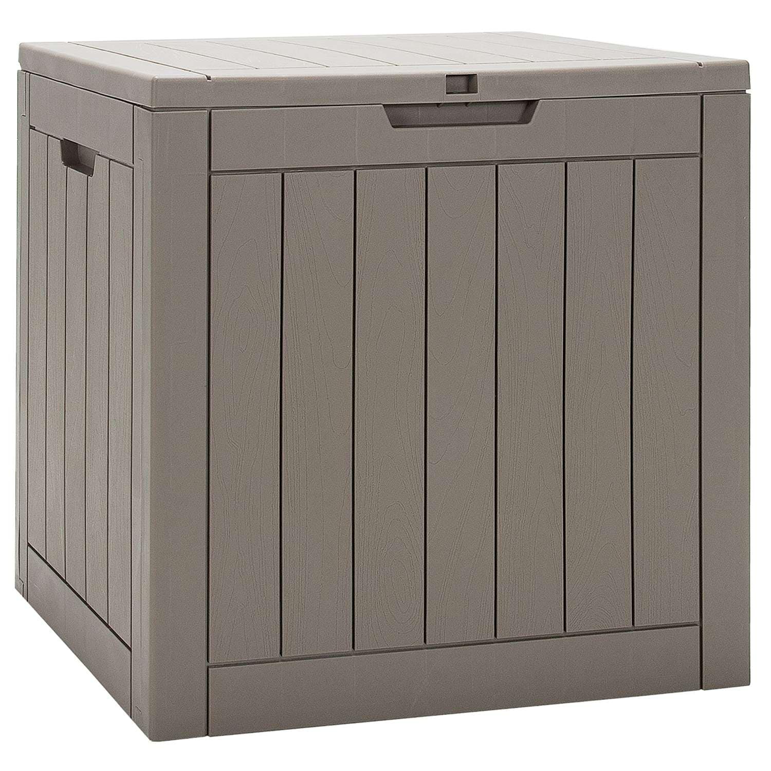 Costway CSHY001115 30 Gallon Deck Box  Storage Container Seating Tools Organization Deliveries Brown