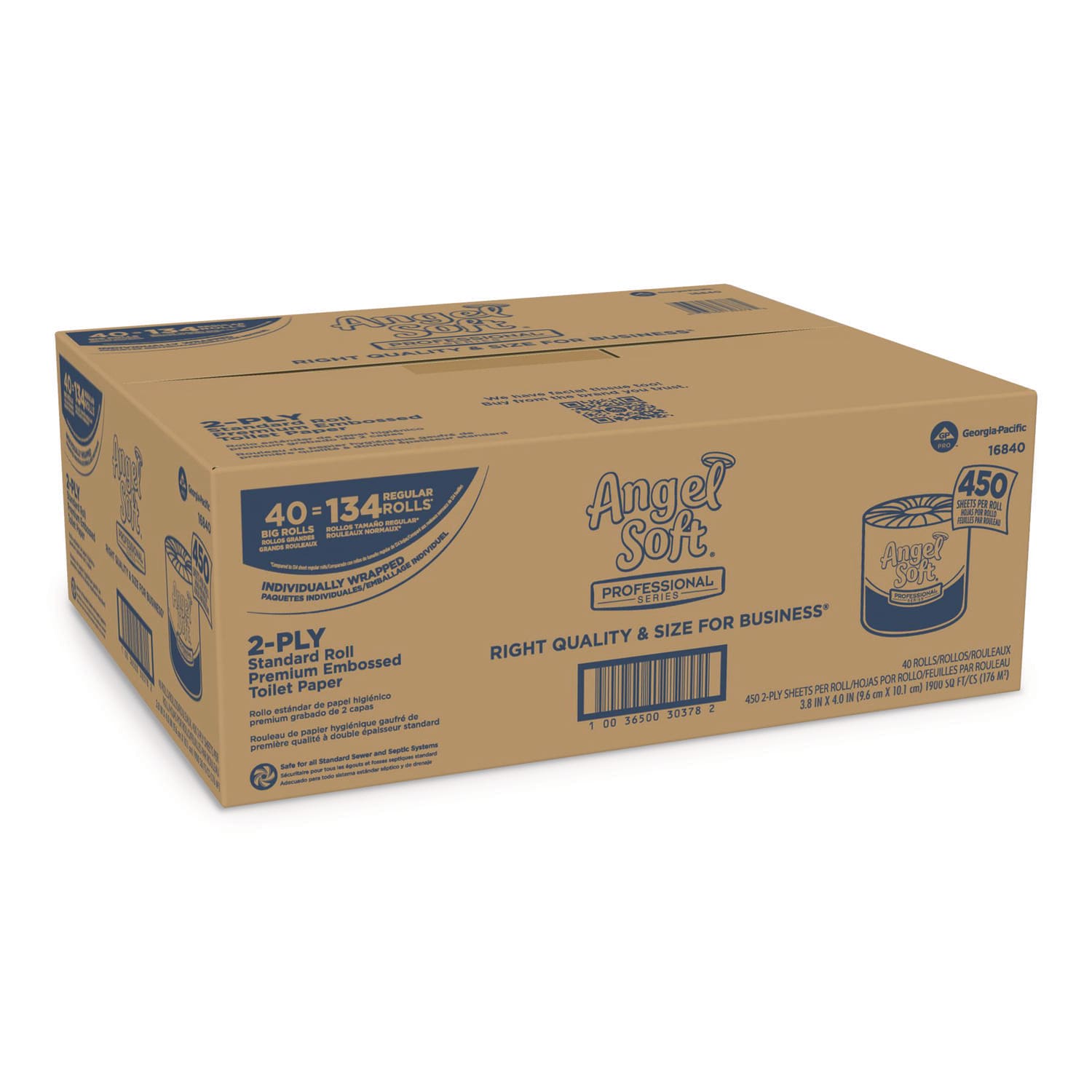 Georgia Pacific - Angel Soft ps Premium Bathroom Tissue Septic Safe 2-Ply White 450 Sheets/Roll 4...