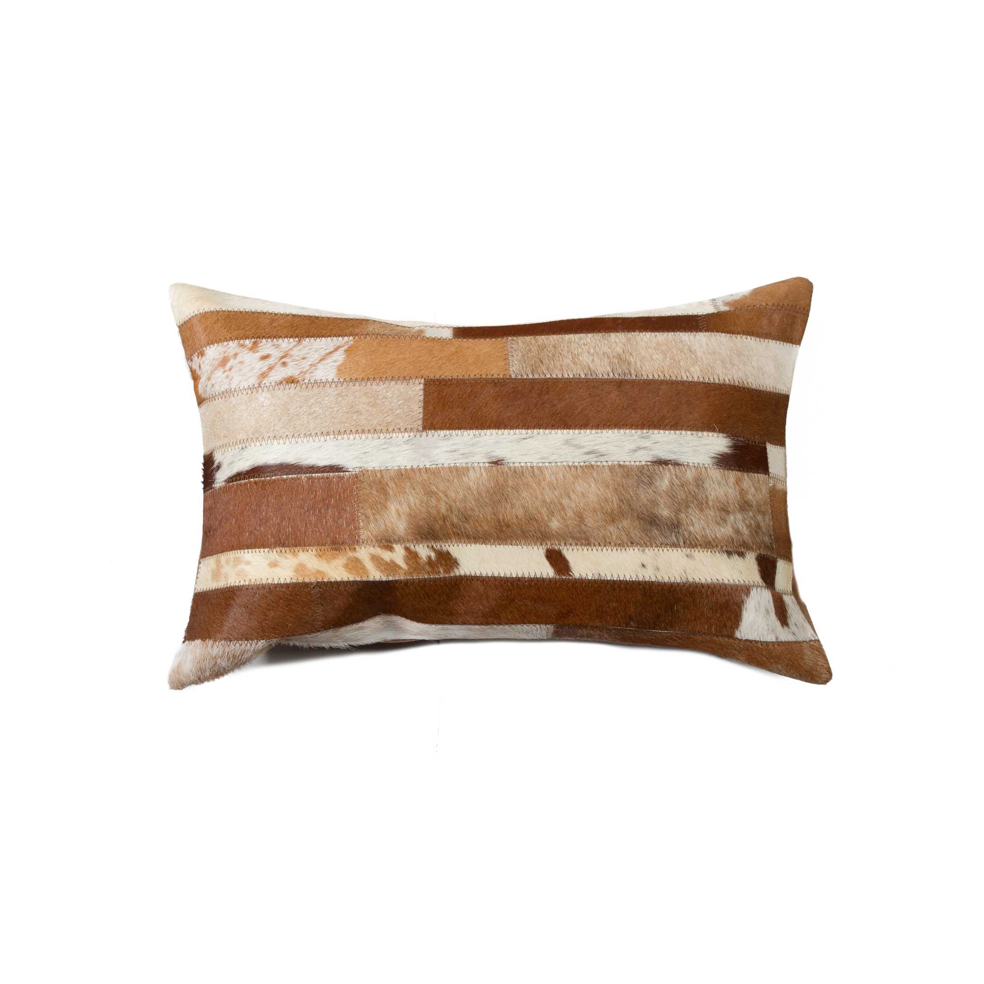 HomeRoots 317074 Josephine 20-in x 12-in Brown and White Indoor Decorative Pillow
