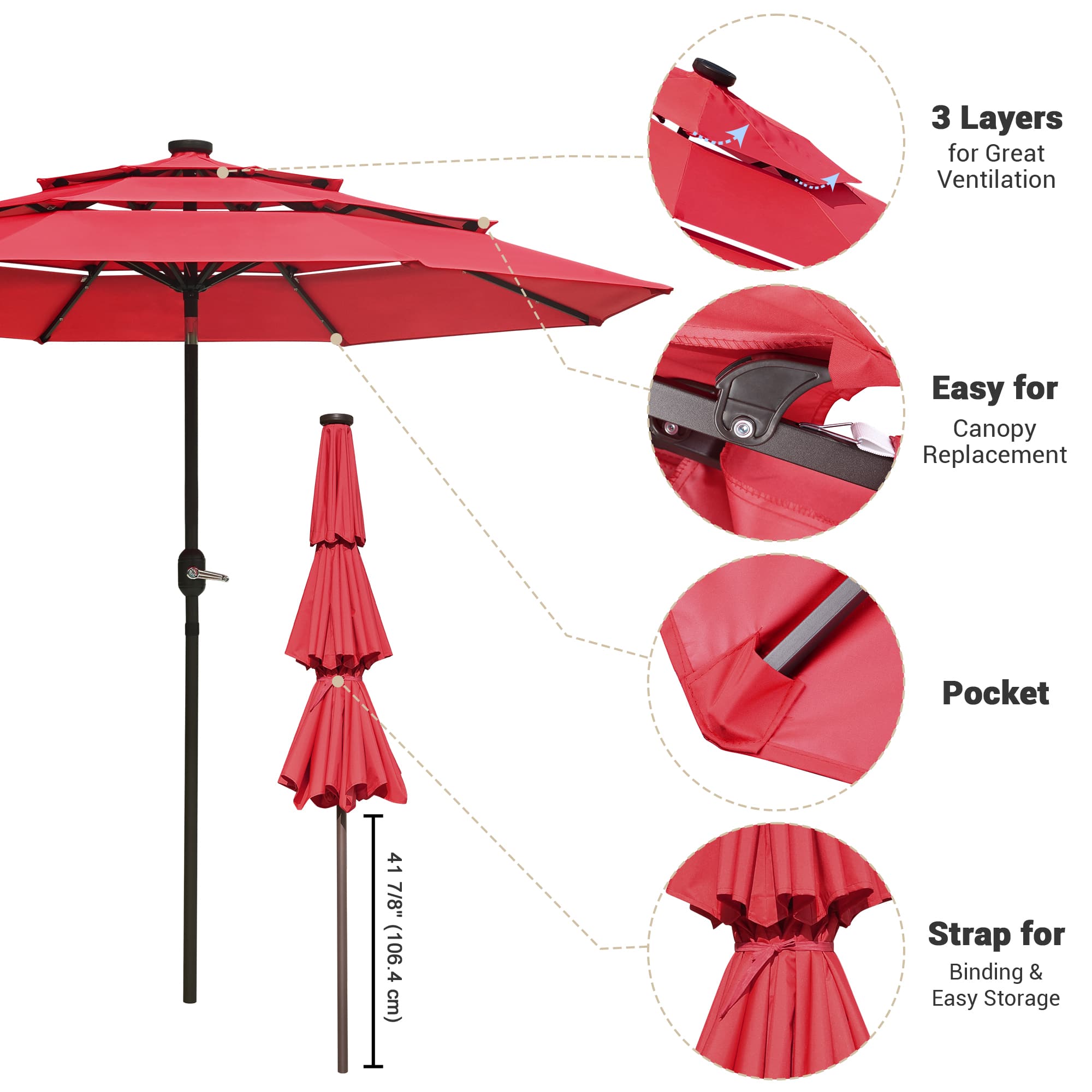 Yescom 07UMB041-3T9L-02-LO Umbrellas-2 - View #6