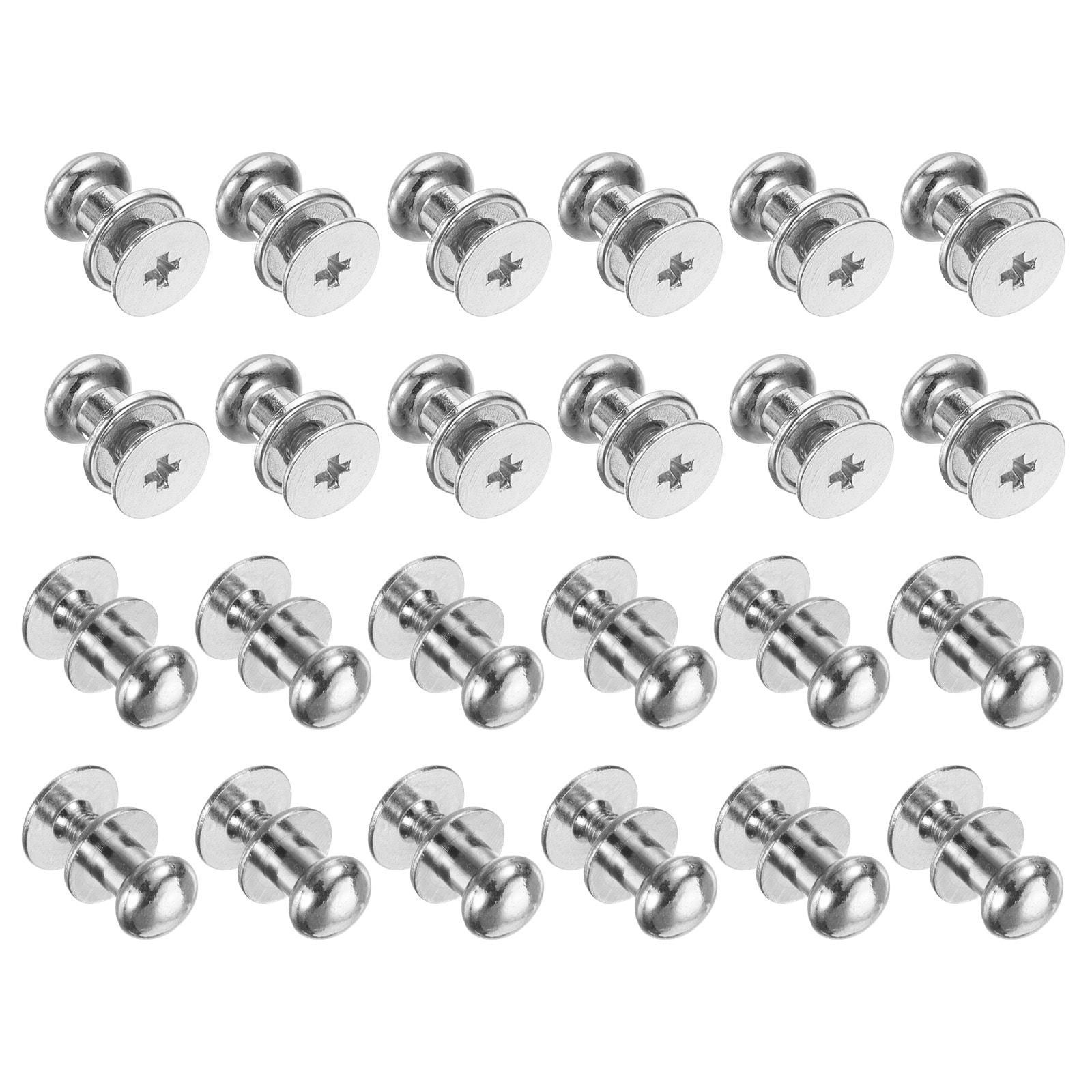 Unique Bargains 24pcs 0.26 Inch x 0.31 Inch Mini Round Knobs Small Drawer Pulls Cabinet Knobs Handles Pulls for Dresser Closet Jewelry Box Gift Cases Silver #S25072801UX3589