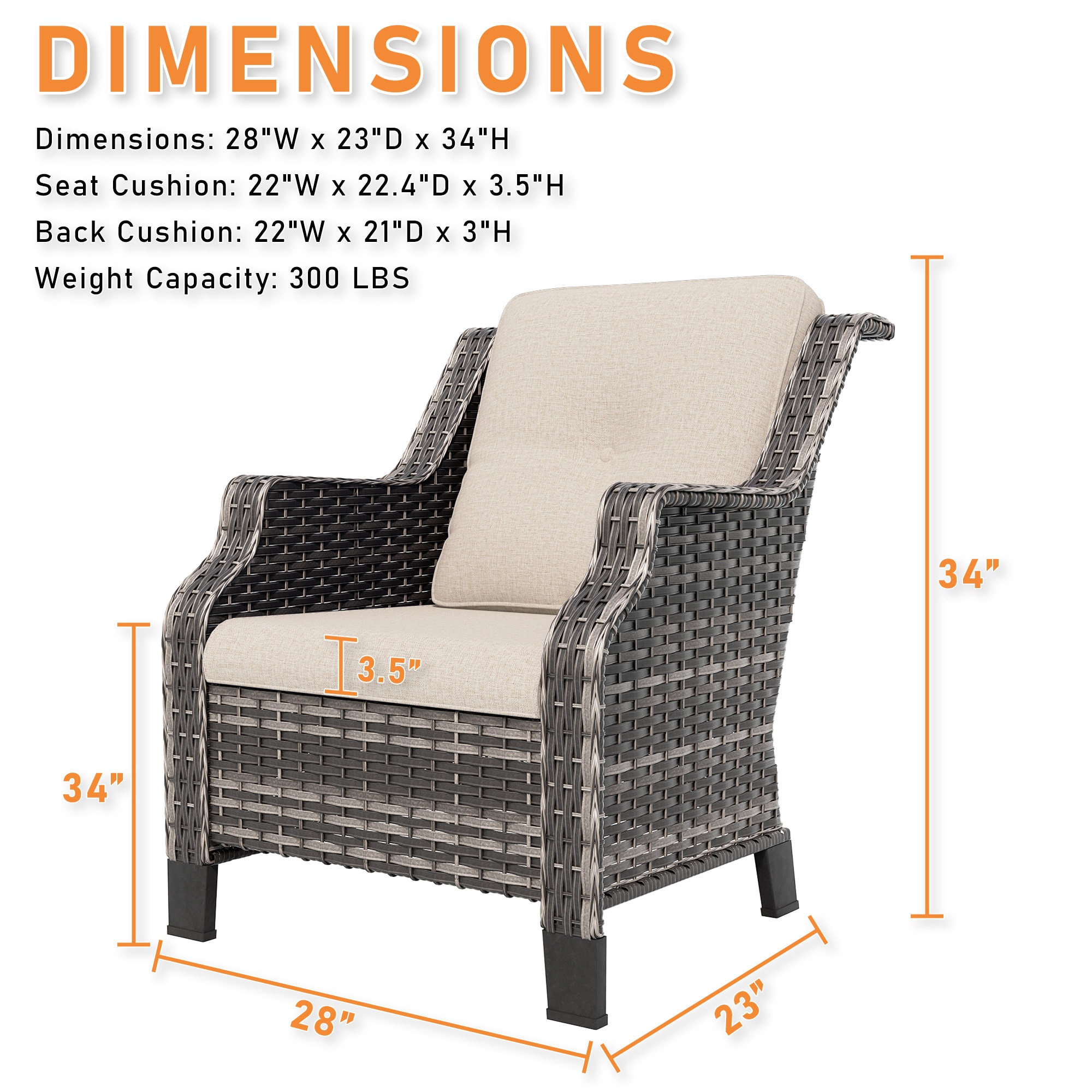 Gardenbee HGL-M31-BEG Patio-Chairs - View #3