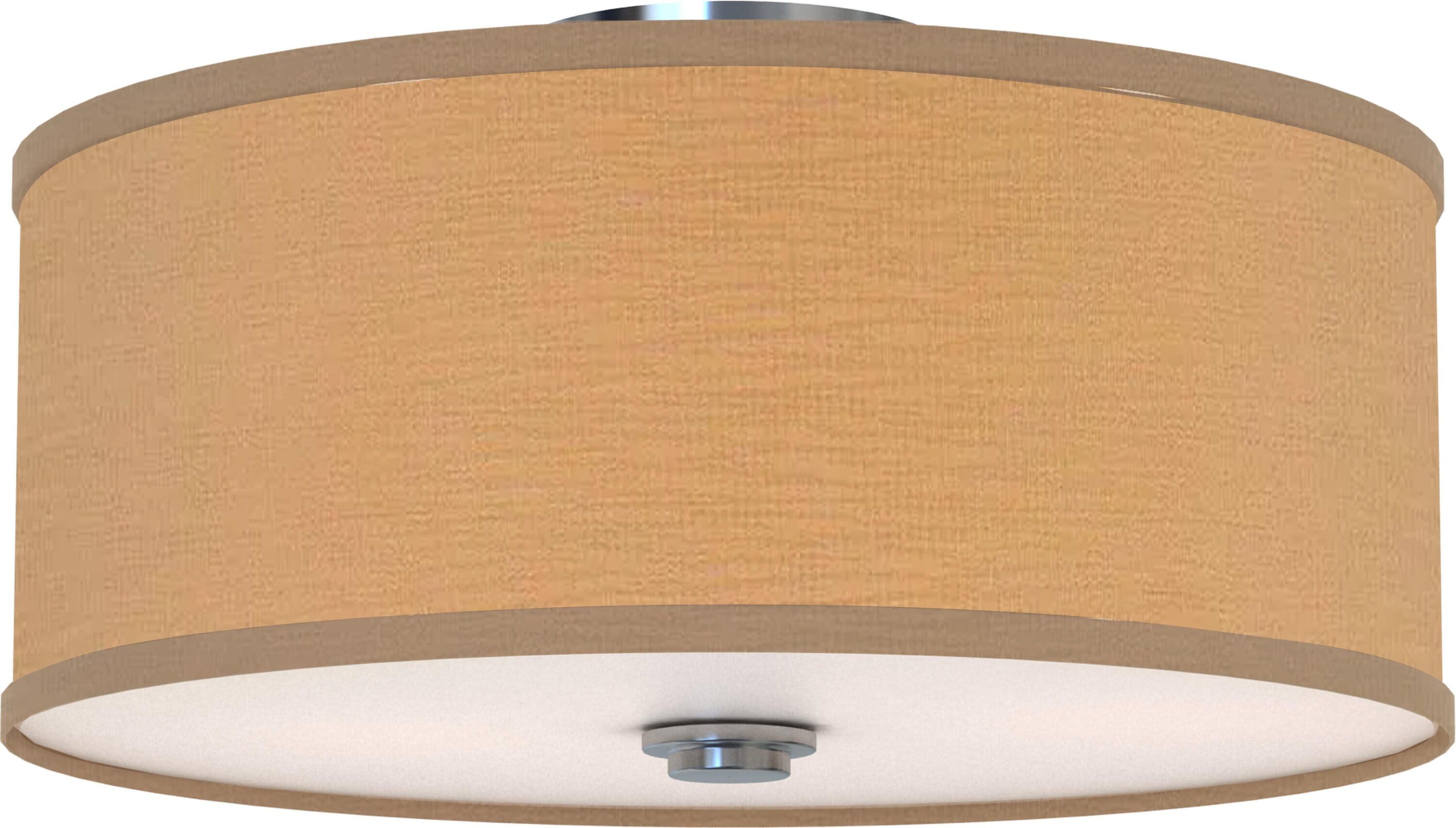 Brushed Nickel Glass Drum LED Ceiling Fixture