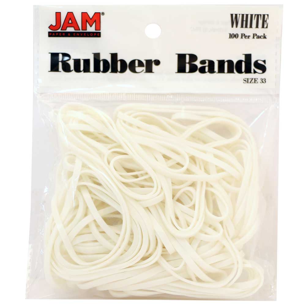 JAM Paper White Rubber Bands, #107, 50/Pack in the Clips & Fasteners  department at