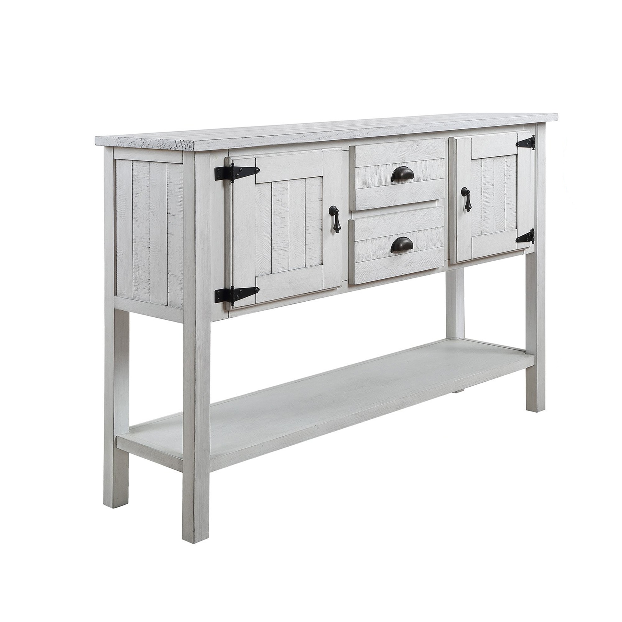 Bybafun YC0900014 Rustic Antique White Console table