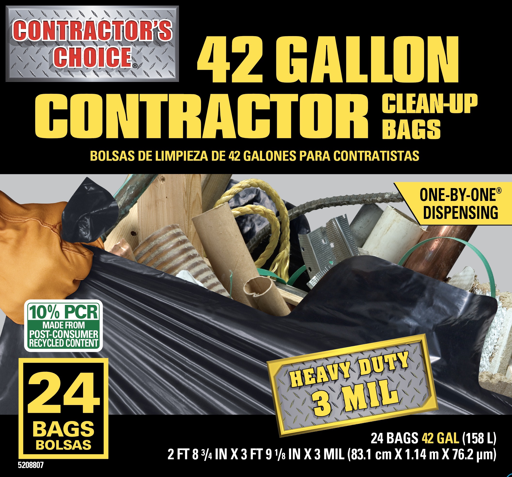 Contractor's Choice 45-Gallons Clear Outdoor Plastic Recycling Flap Tie  Trash Bag in the Trash Bags department at
