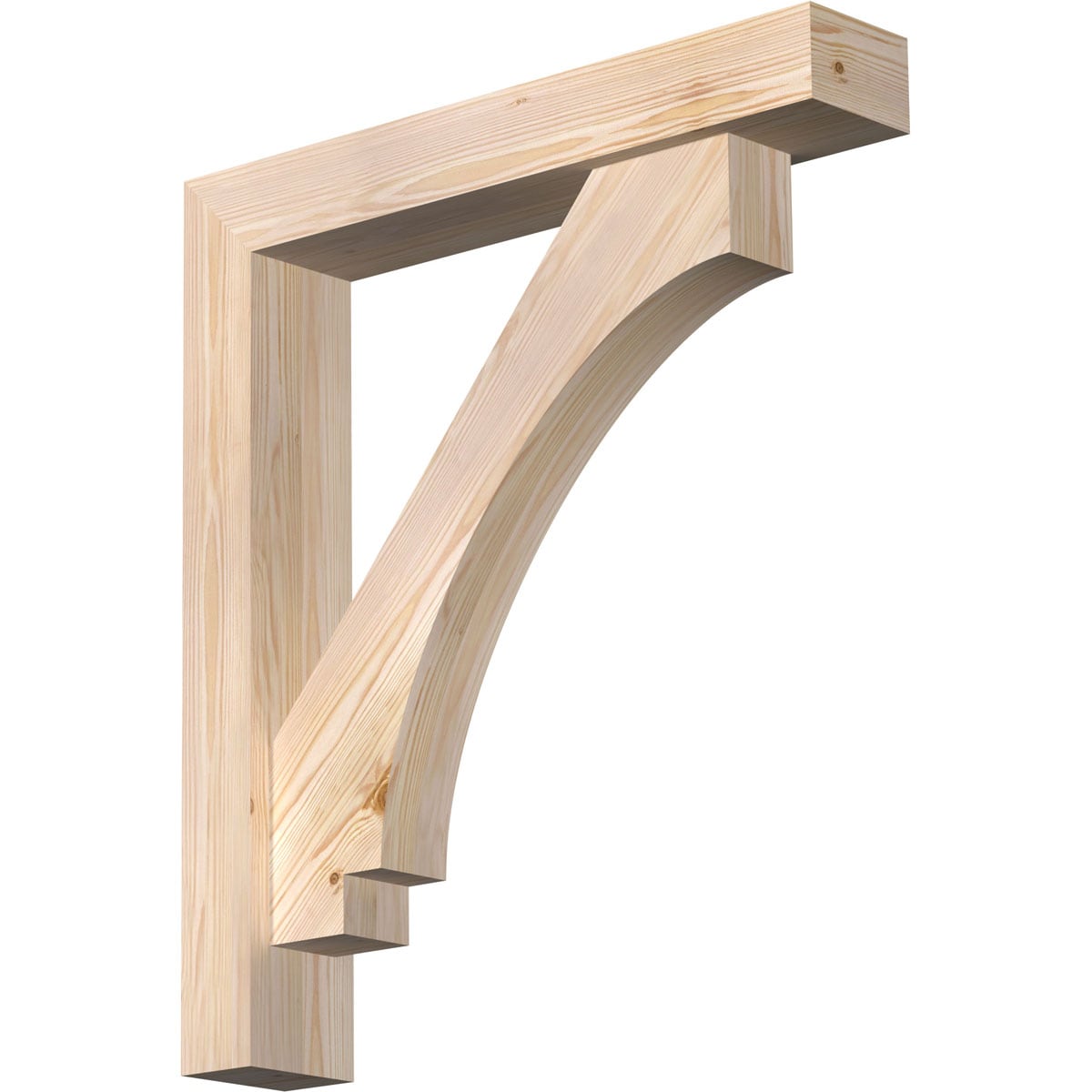 Ekena Millwork 1462956 Imperial block smooth bracket with offset brace 5-1/2-in x 30-in x 34-in Douglas fir Brown Wood Standard bracket