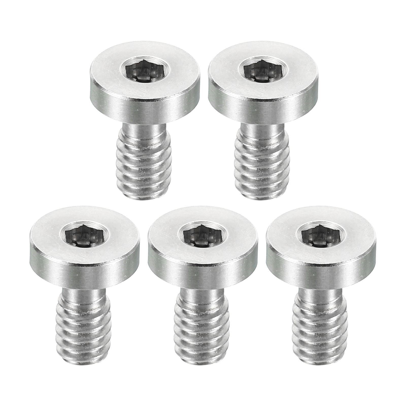 PATIKIL 1/4inch-20 Thread 16mm Length Camera Quick Release Screw Tripod Screw 5pcs Stainless Steel Hex Slot Screws for DSLR Camera Rig Accessories Silver