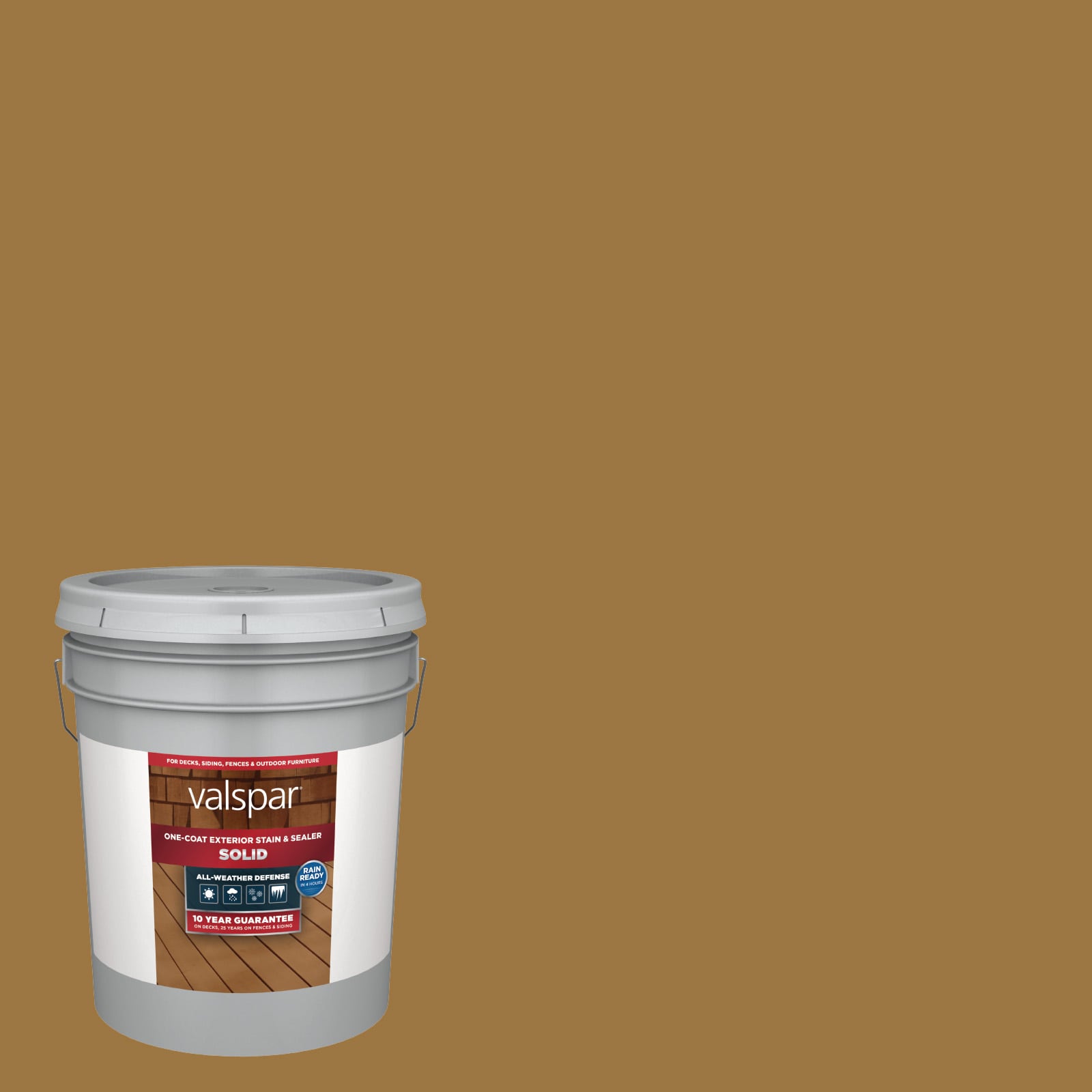 Simply Cedar Solid Exterior Wood Stain and Sealer (5-Gallon) in Brown | - Valspar SIMPLY CEDAR-1028092