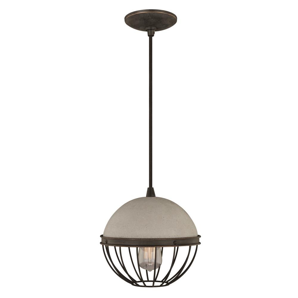 Cascadia Pendant Black Iron Industrial Globe Pendant Light at Lowes.com