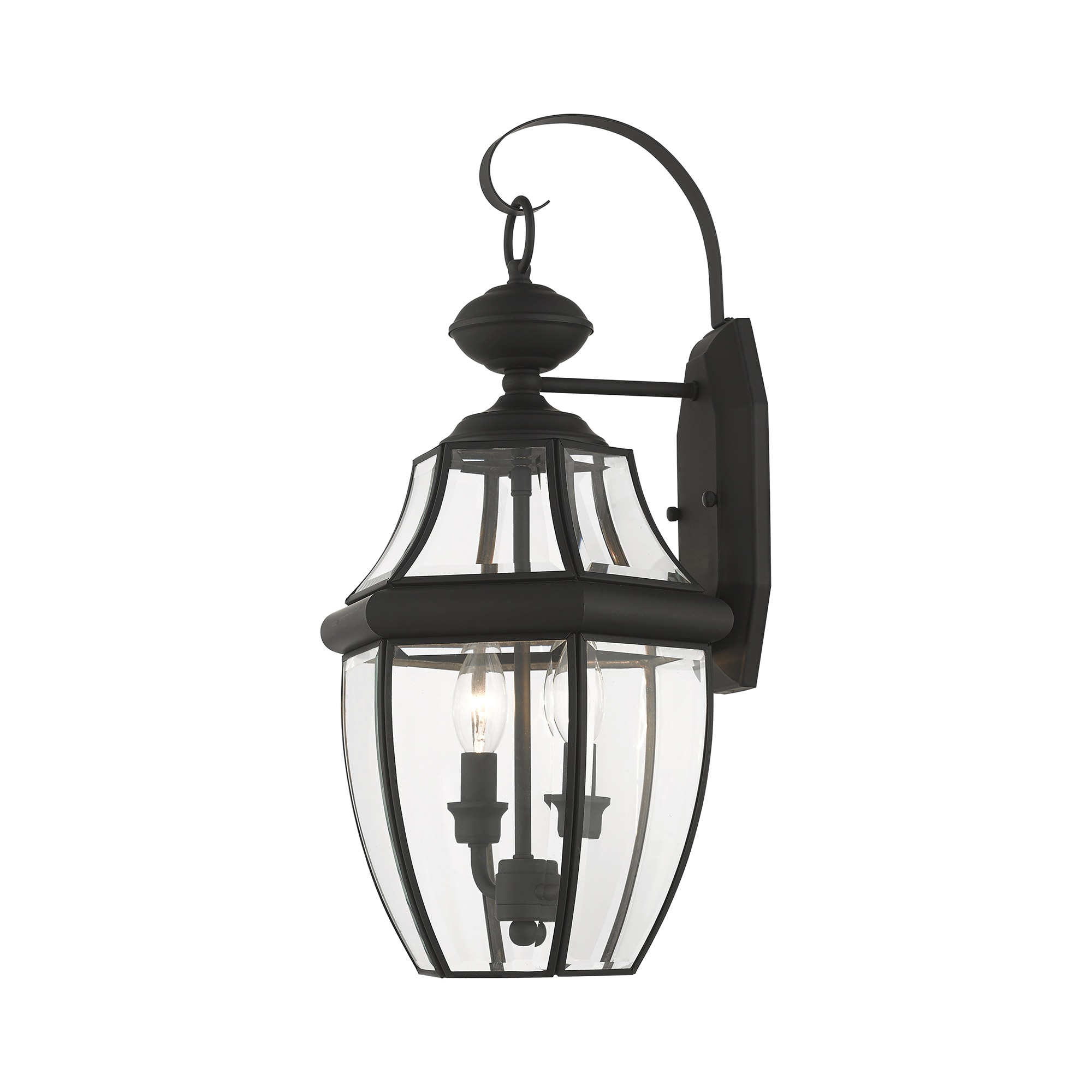 Monterey Colonial Style Black Brass Outdoor Wall Lantern