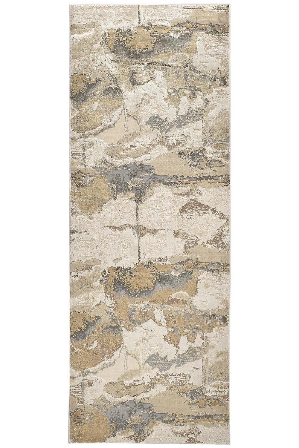 Aura Modern Gold and Gray Abstract Area Rug