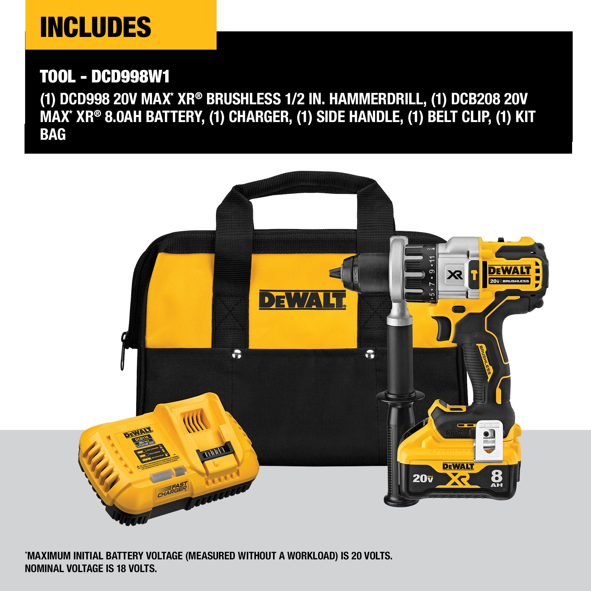 DEWALT 1/2-in 18-Volt Variable Speed Hammer Drill (2-Batteries Included) in  the Hammer Drills department at
