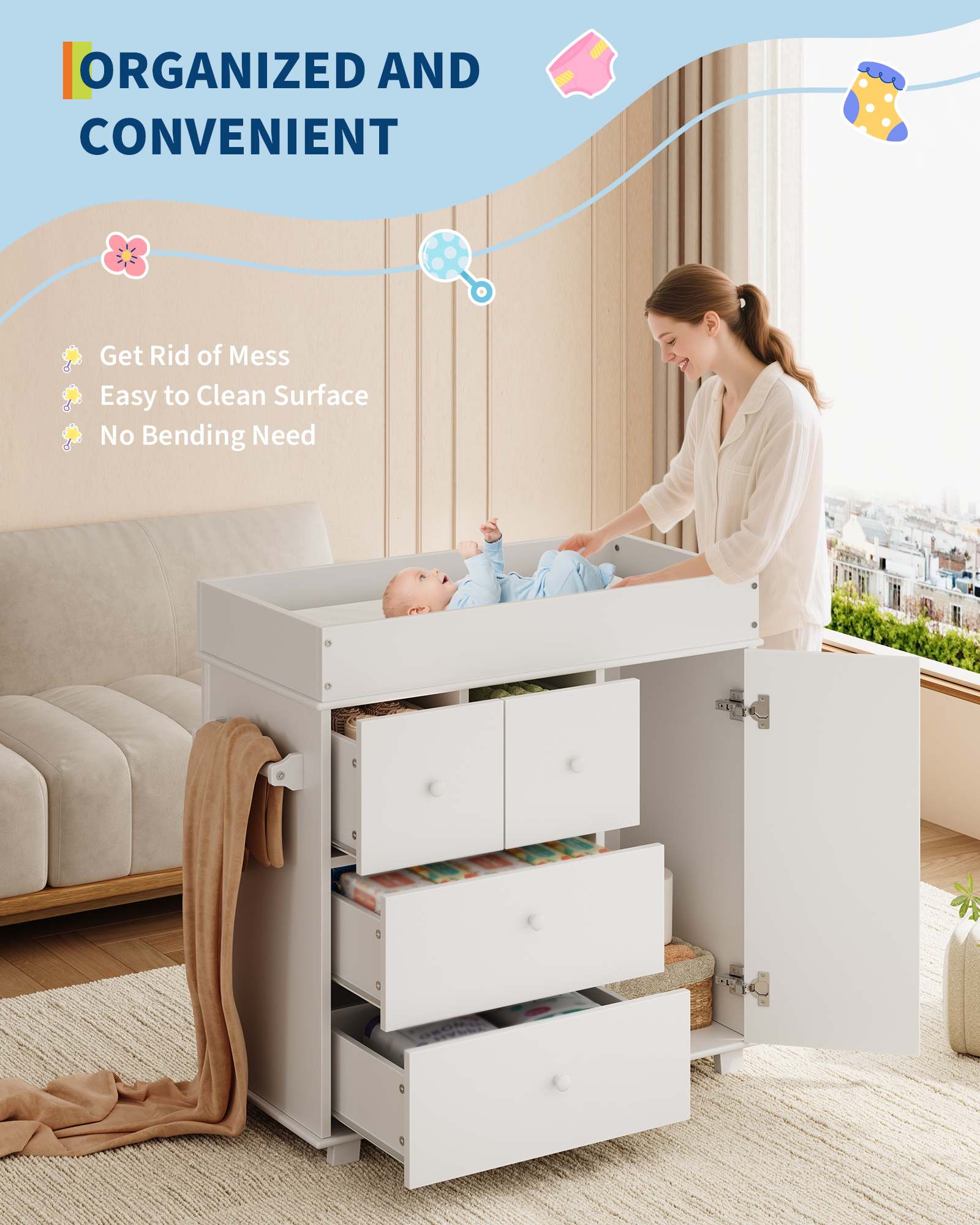 Qeetex SUN-PBP-3336RS3V Baby-Changing-Stations - View #7