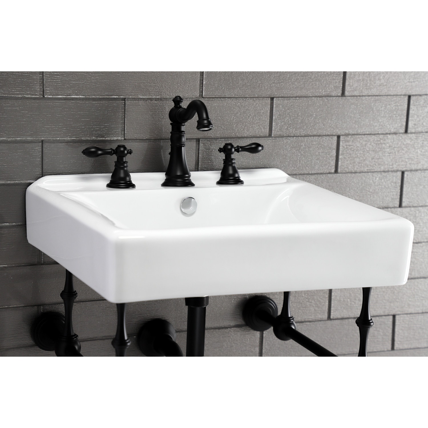 Kingston Brass Concord White Ceramic Drop-In Rectangular Modern ...