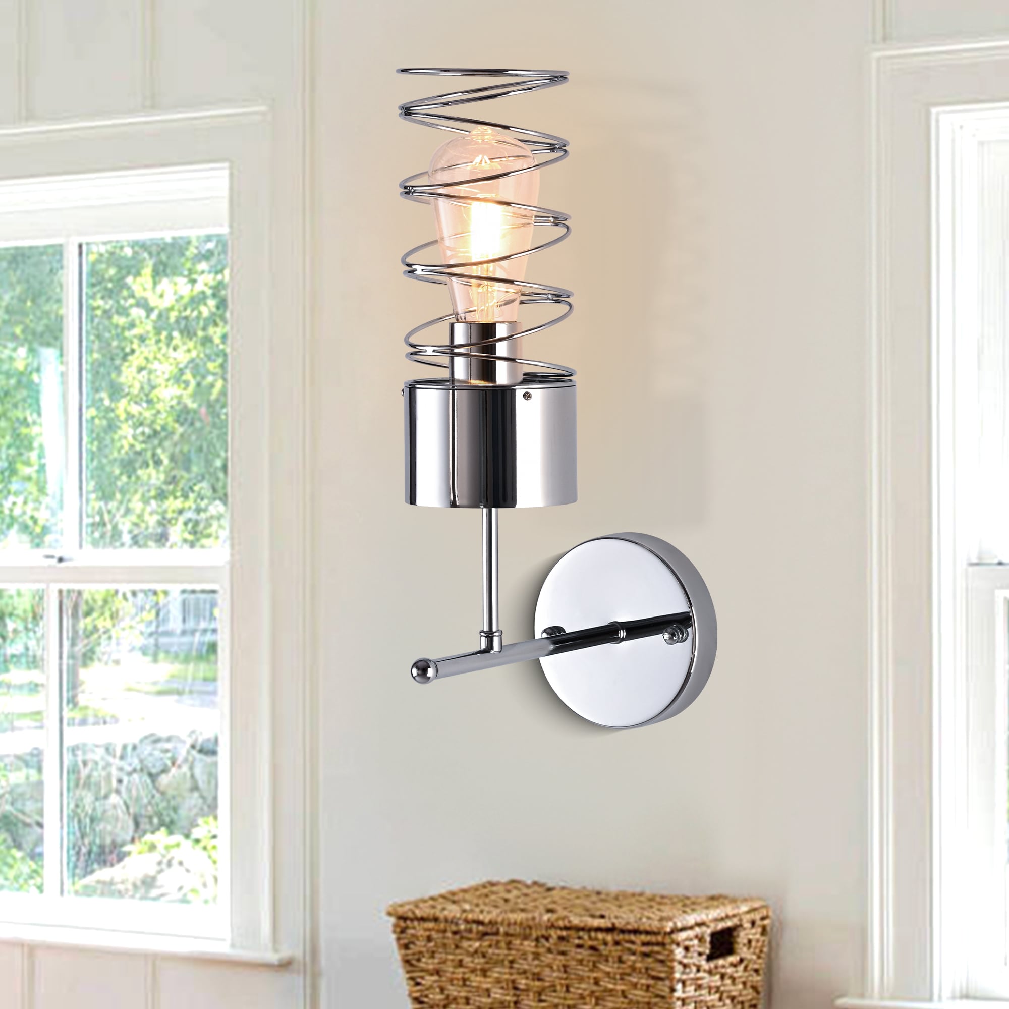 Oaks Decor BD4103OKEL Orbit 4.72 W 1 -Light Matte Chrome Industrial Wall Sconce