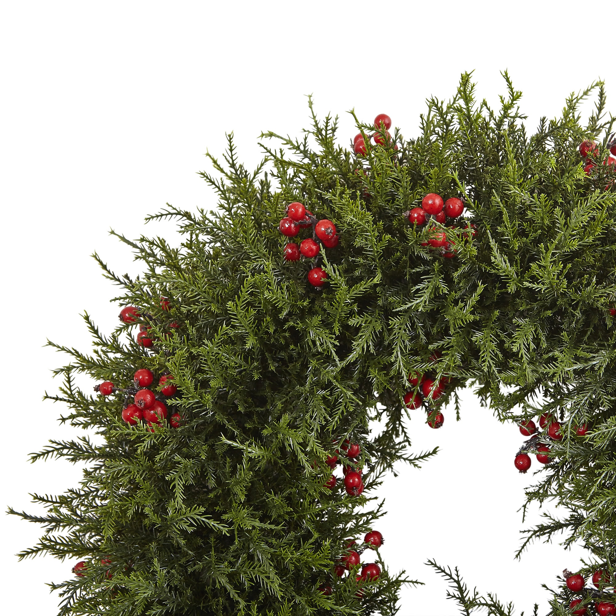 Lush Pine Cedar and Berry 20" Winter Outdoor Wreath