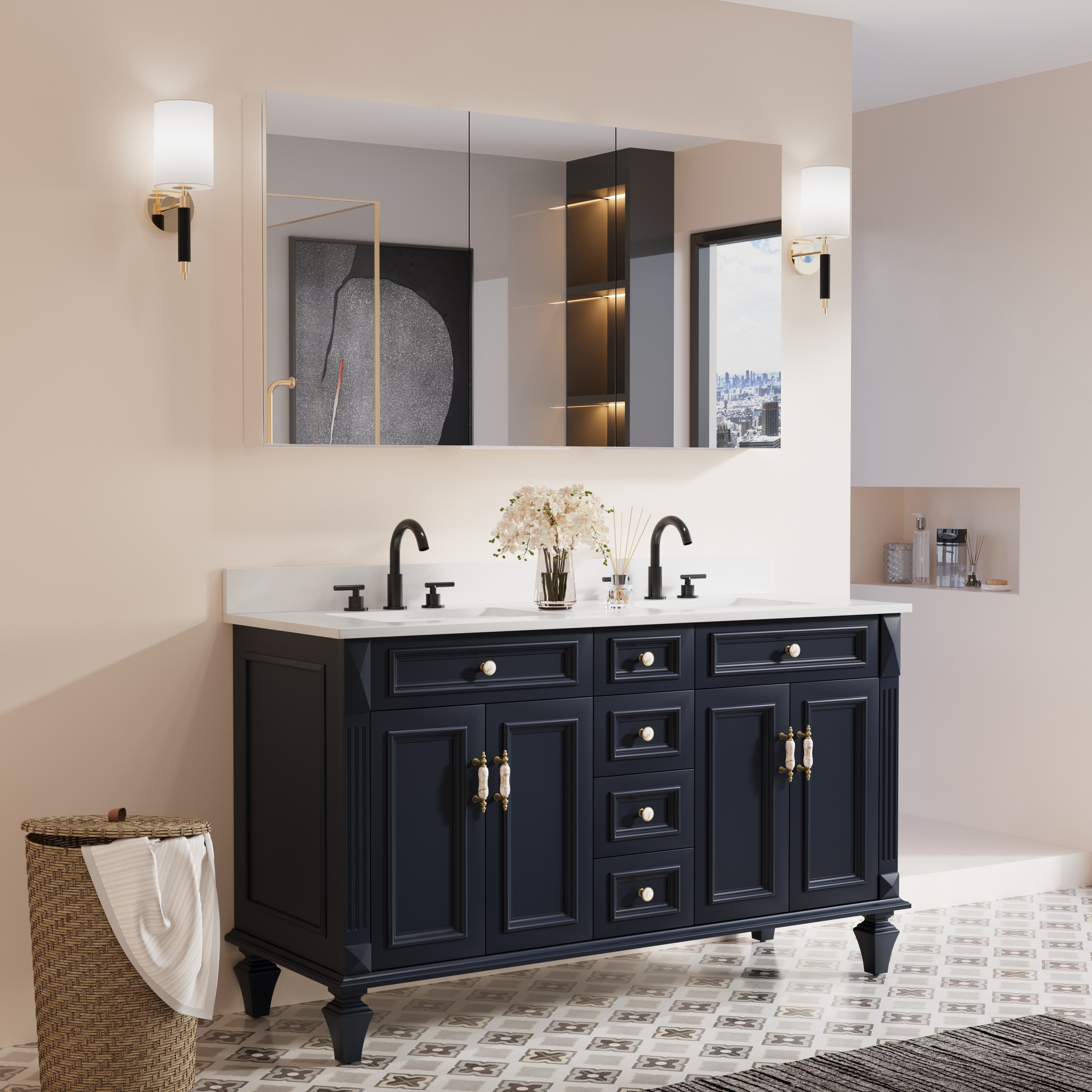 Forclover WBSGOS05R-BK Bathroom-Medicine-Cabinets - View #4