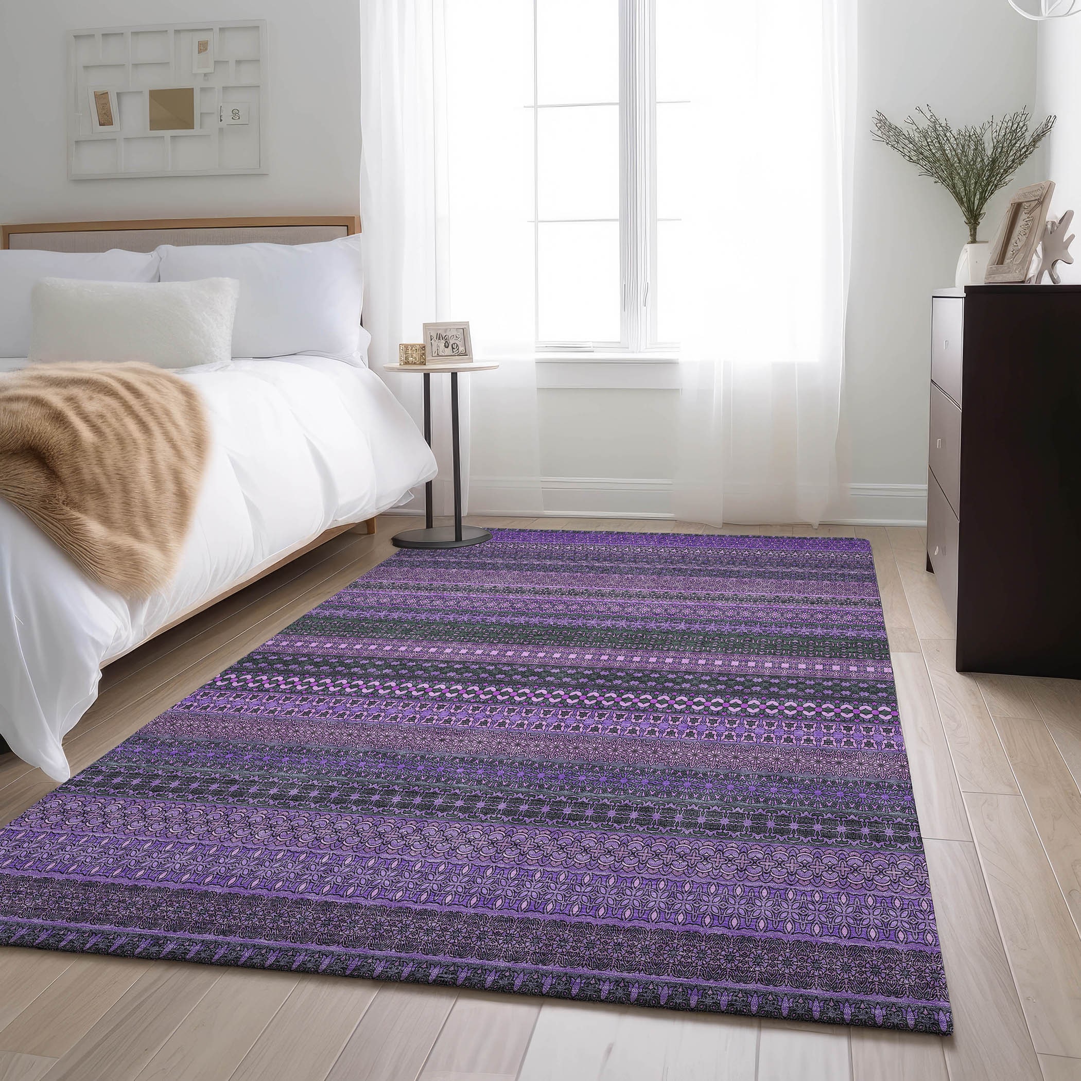 Addison Rugs AMF573BR2X8 Mayfield AMF573BR 2 x 7 (ft) Loomed Polyester Brown Rectangular Indoor Geometric Machine washable Area rug