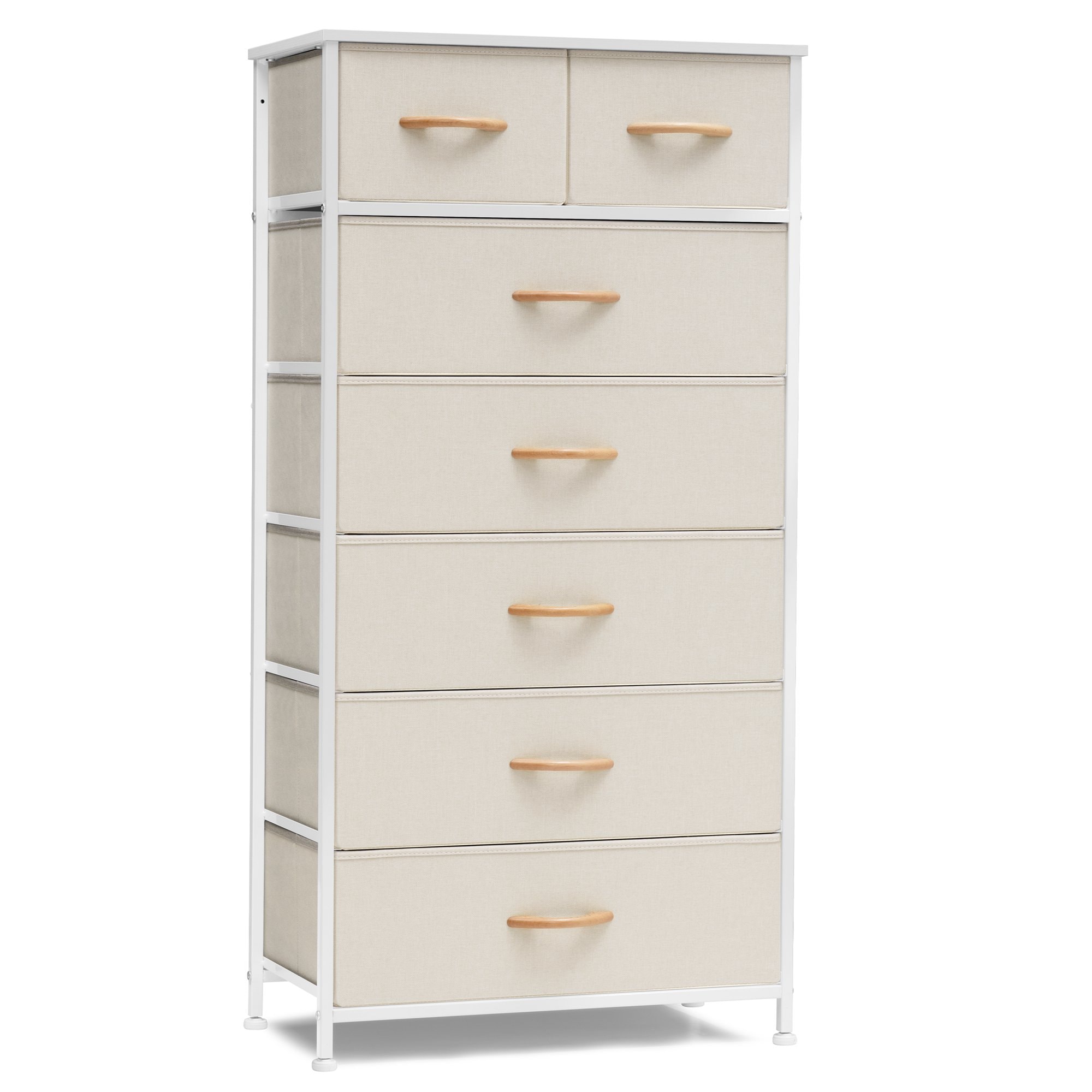 CloudFly CL-HD024BEI Dresser storage tower Beige 7 -Drawer Combo dresser