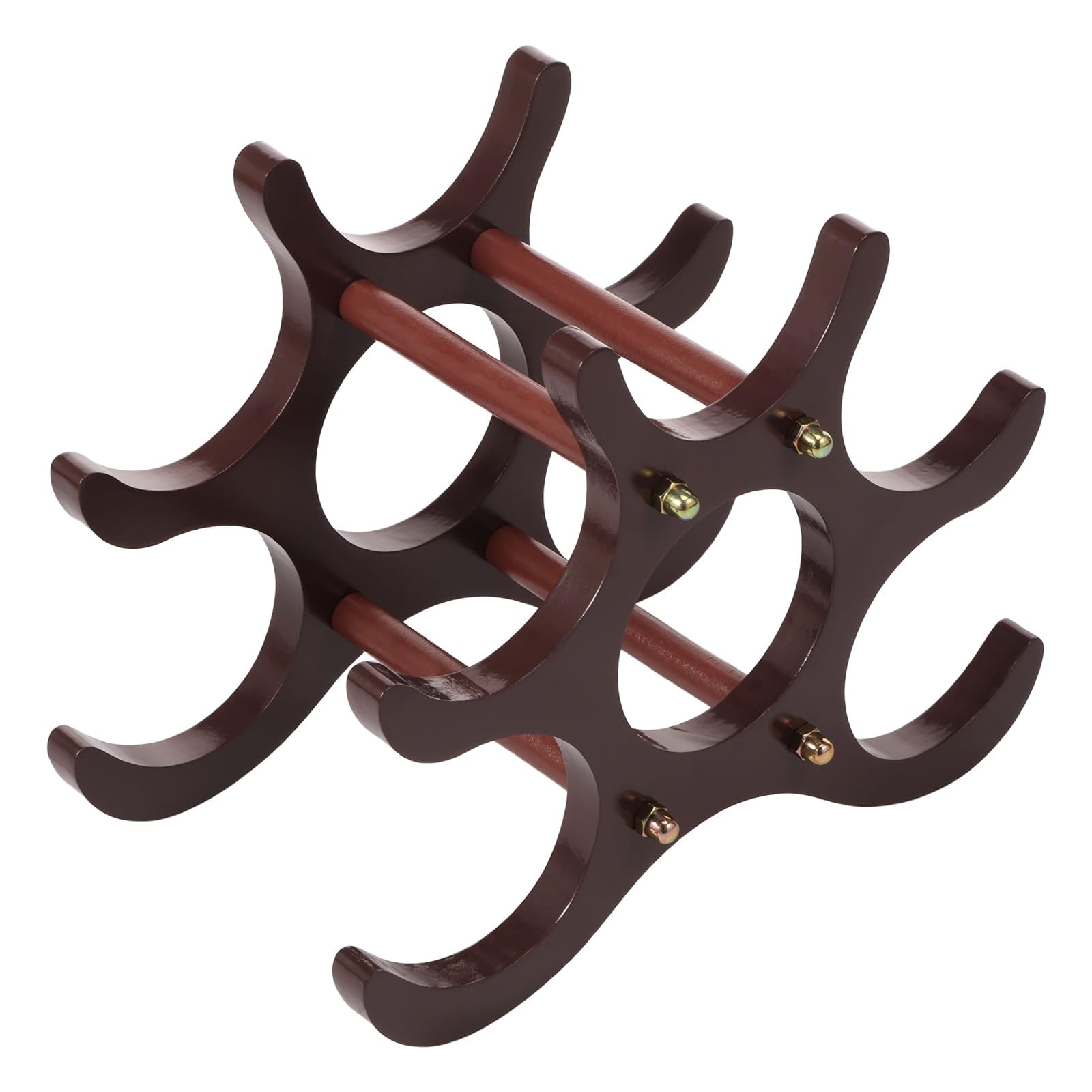 Aoibox  Natural Hardwood Countertop Wine Caddy Holds 6 Bottles Modern European Design 10 83 x 6 3 x 8 66 in