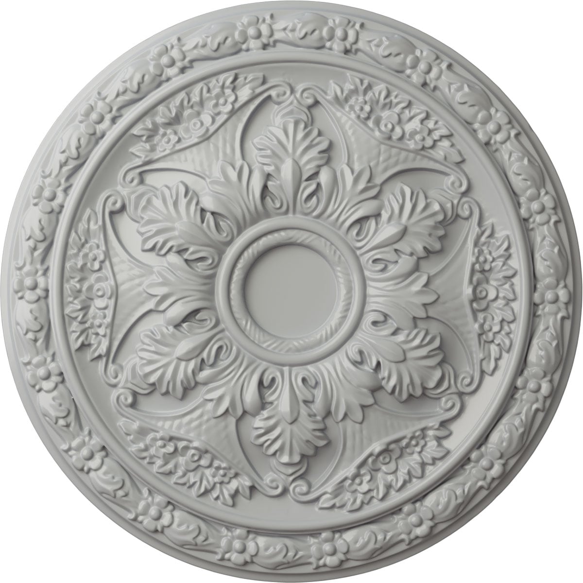 Ekena Millwork CM20BLFRF Baile 20-in W x 20-in L Painted Frost Polyurethane Whole Ceiling Medallion