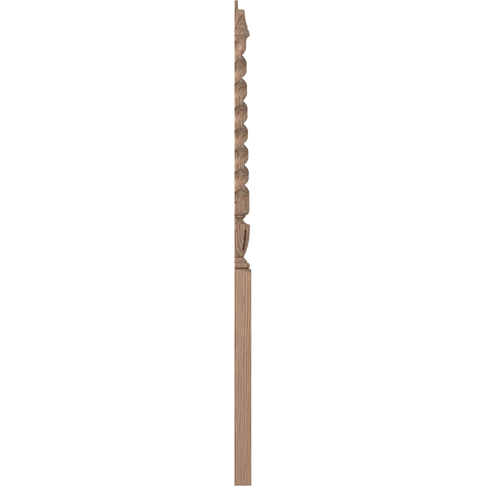 L.J. Smith Stair Systems LJT-3014 1-2-HK 3.5-in x 50-in Unfinished Hickory Stair Newel Post