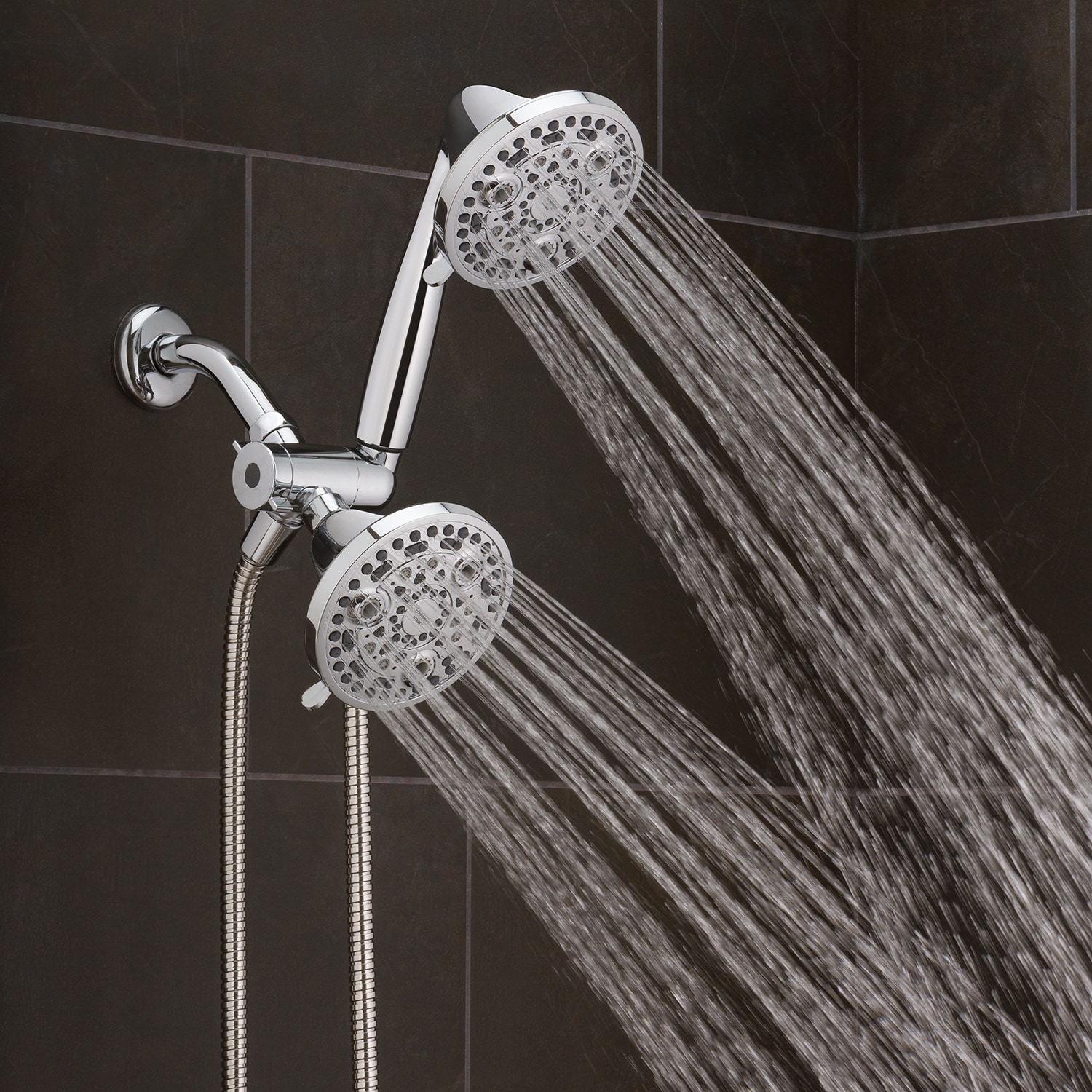 TriSpa Chrome Dual Head Wall Mounted Shower System