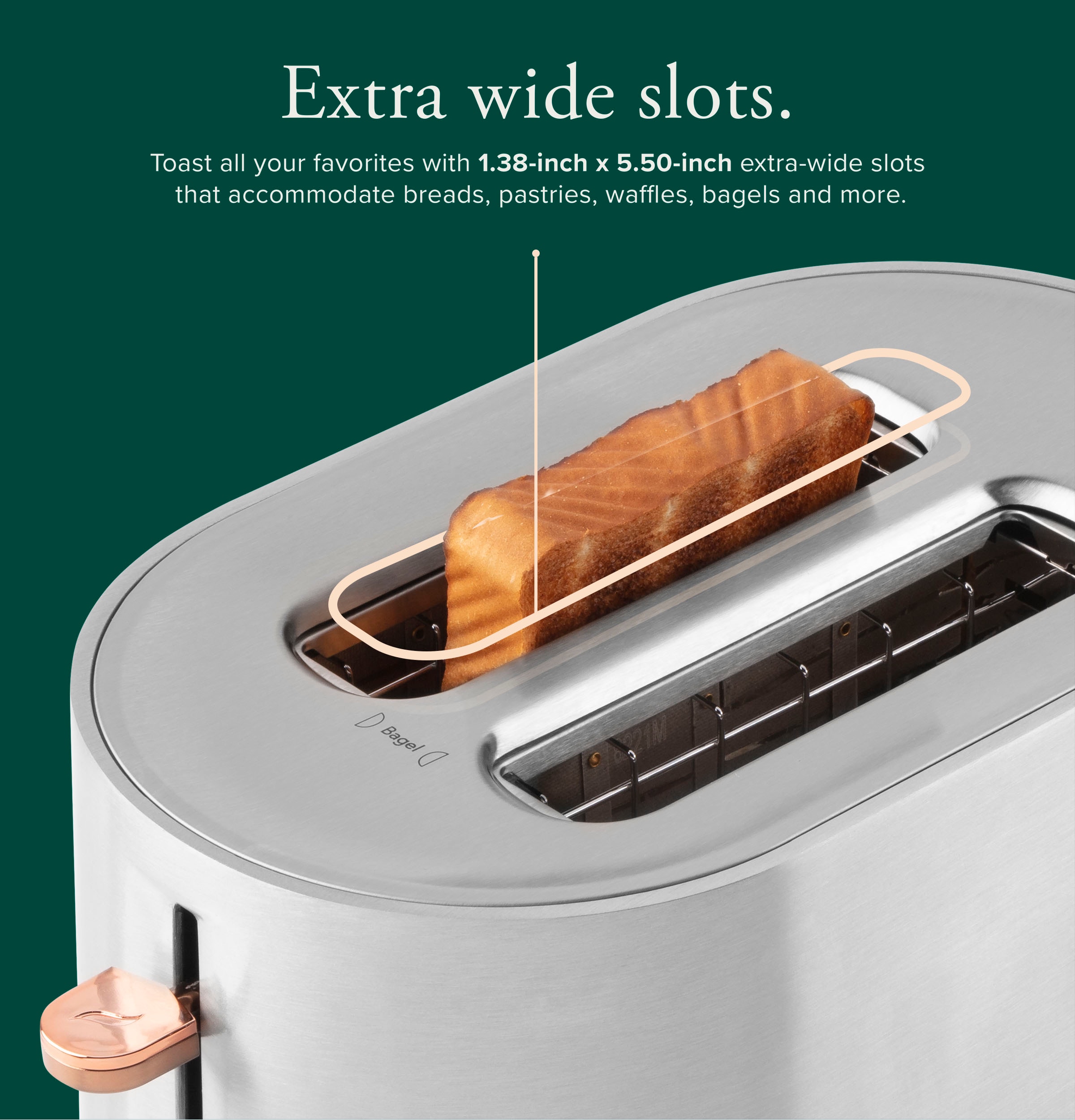 Café Express Finish 2 Slice Metal Toaster White : Target