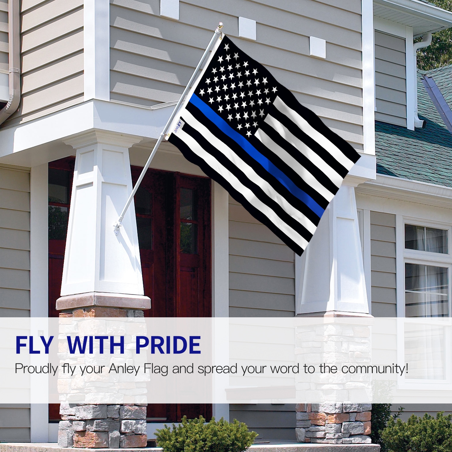 Anley Thin Blue Line USA Flags 2-Pack 5-ft W X 3-ft H American Flag At ...