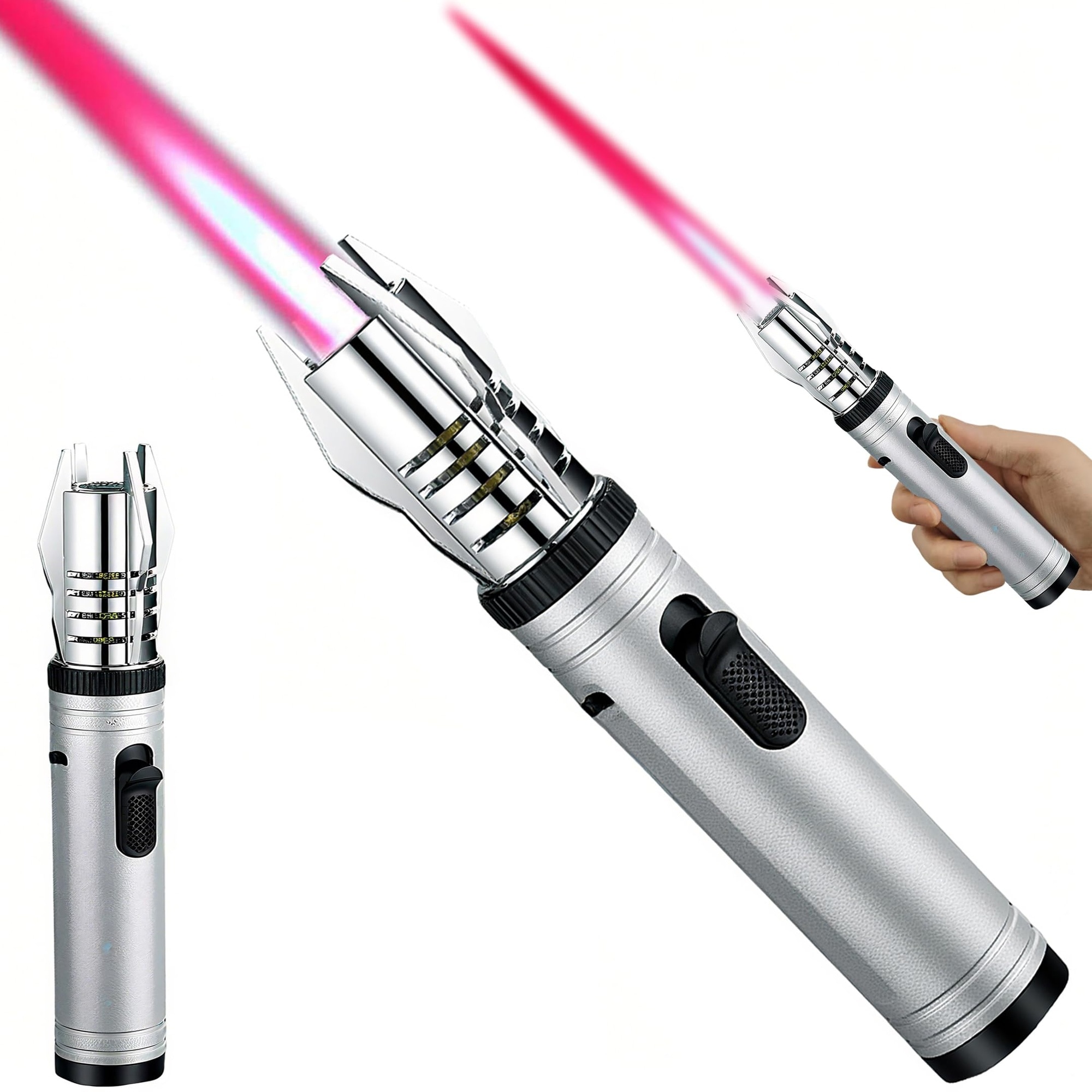 Phewnyzo -  Refillable Butane Torch Lighter Windproof Jet Flame Adjustable Flame Safety Lock Meta...