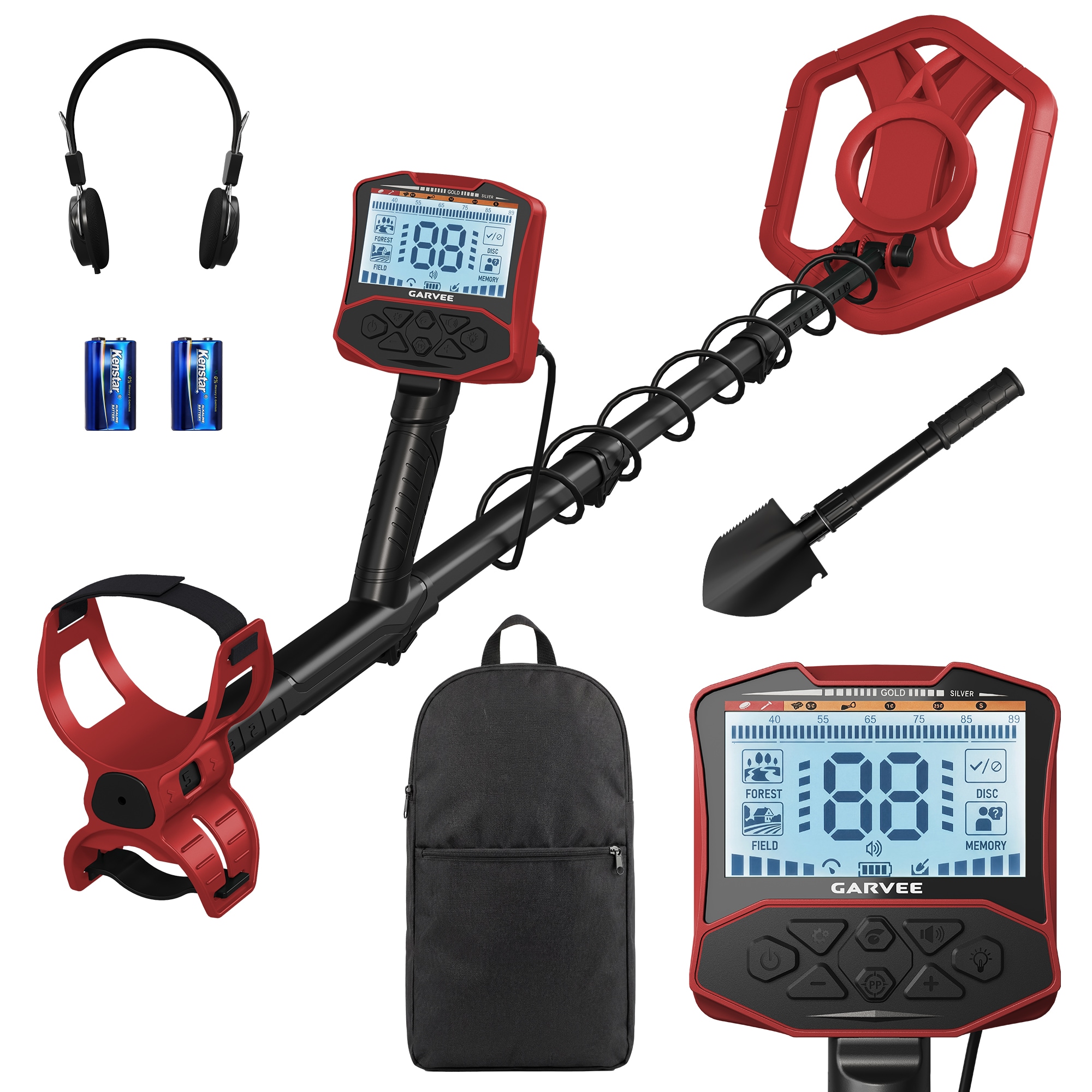 Garvee Professional Metal Detector for Adults Beginners 5 Search Modes LCD Display Pinpoint for Gold Coins Jewelry