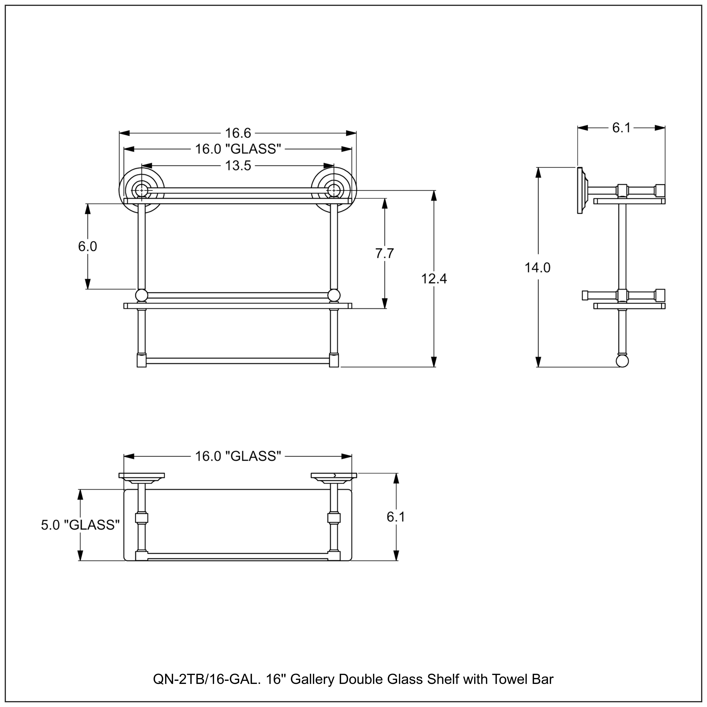 Allied Brass QN-2TB/16-GAL-ABZ Bathroom-Shelves - View #3