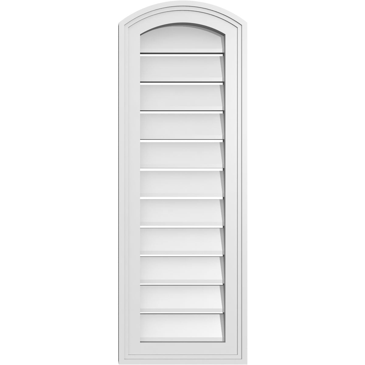 Ekena Millwork GVPAR12X3402SF 12-Inches x 34-Inches Off-white Round top PVC Gable Louver Vent